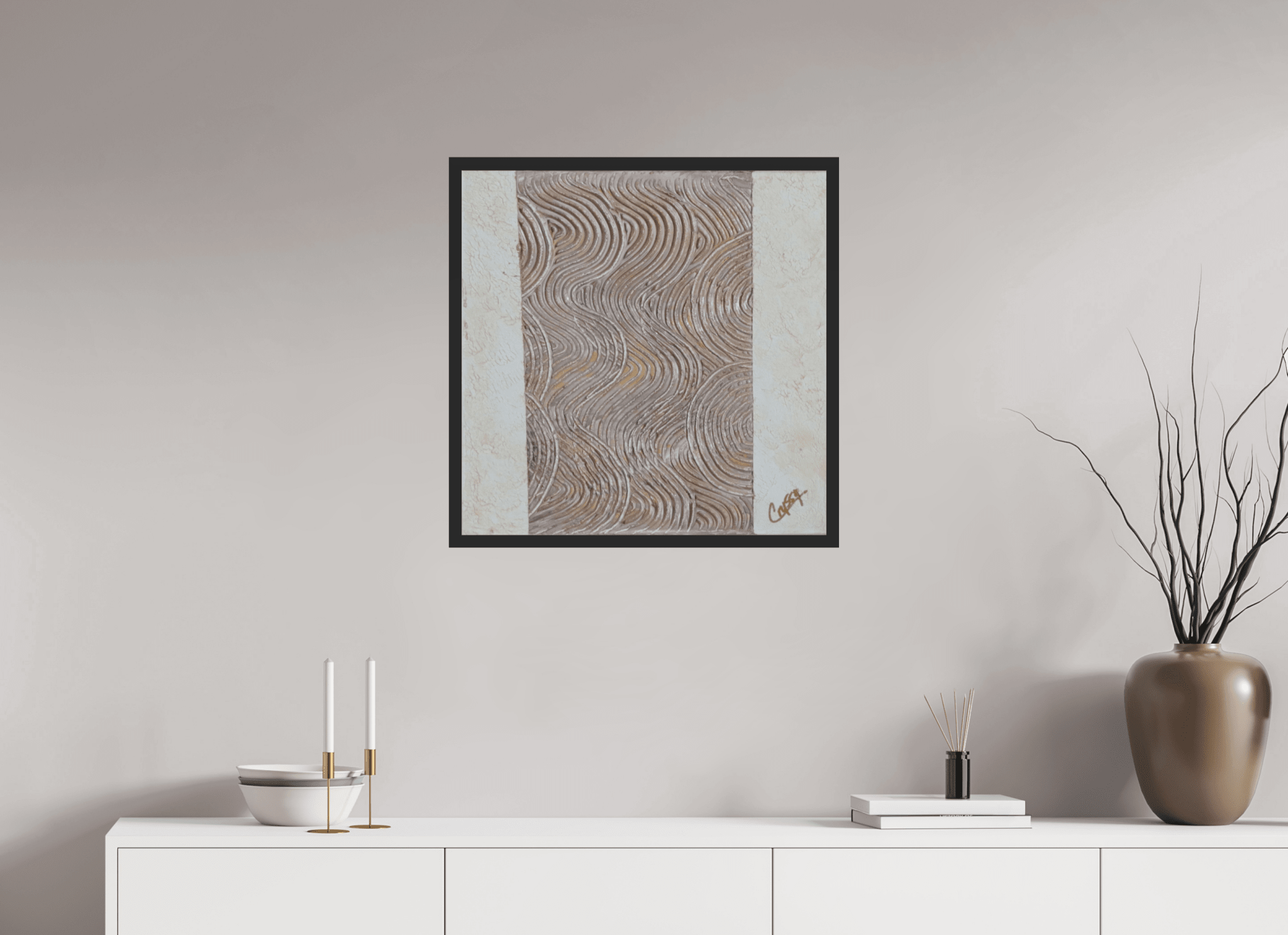Mocha Tide - Original Textured Painting - The Living Abstract