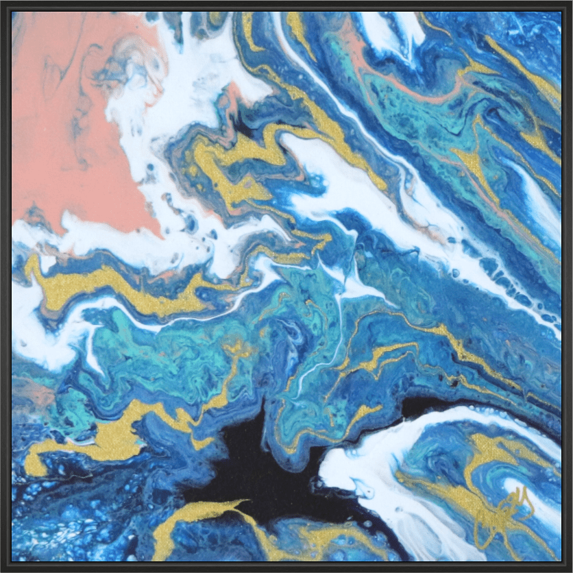 Coastal Blush - Original Tilt Pour Acrylic Painting - The Living Abstract