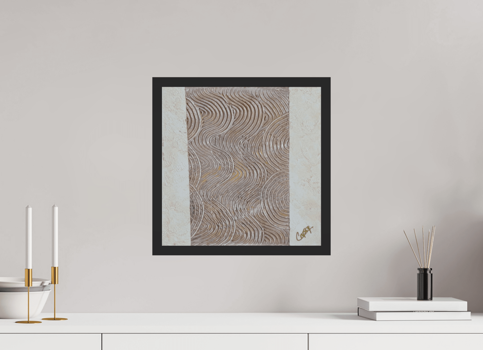 Mocha Tide - Original Textured Painting - The Living Abstract