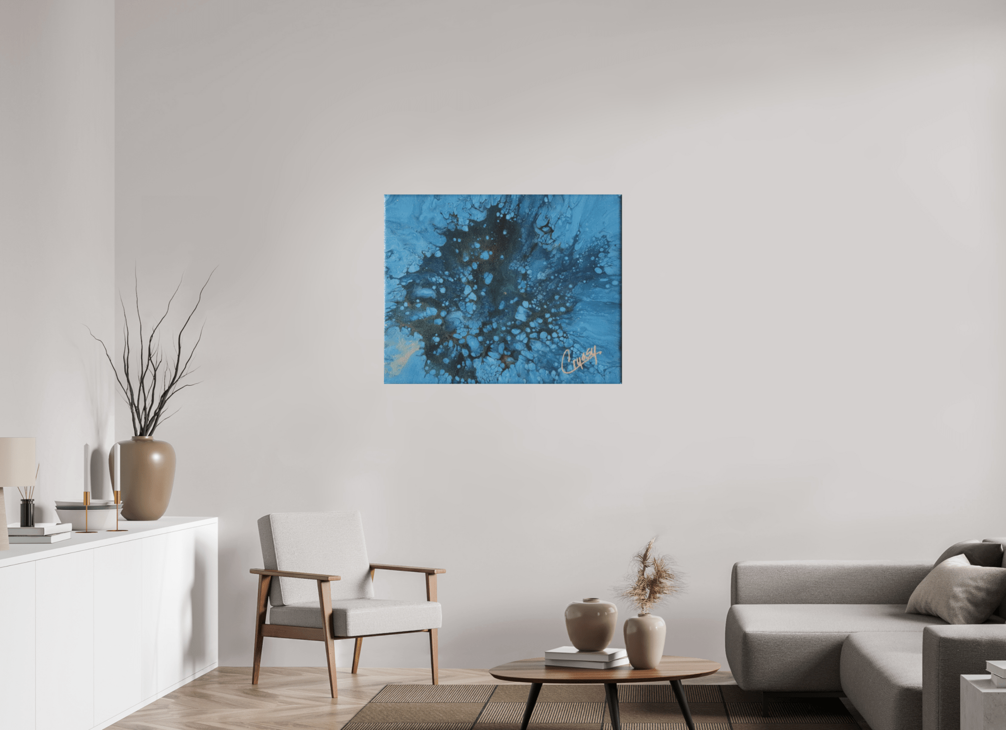 Ocean Bloom - Original Dutch Pour Acrylic Painting - The Living Abstract