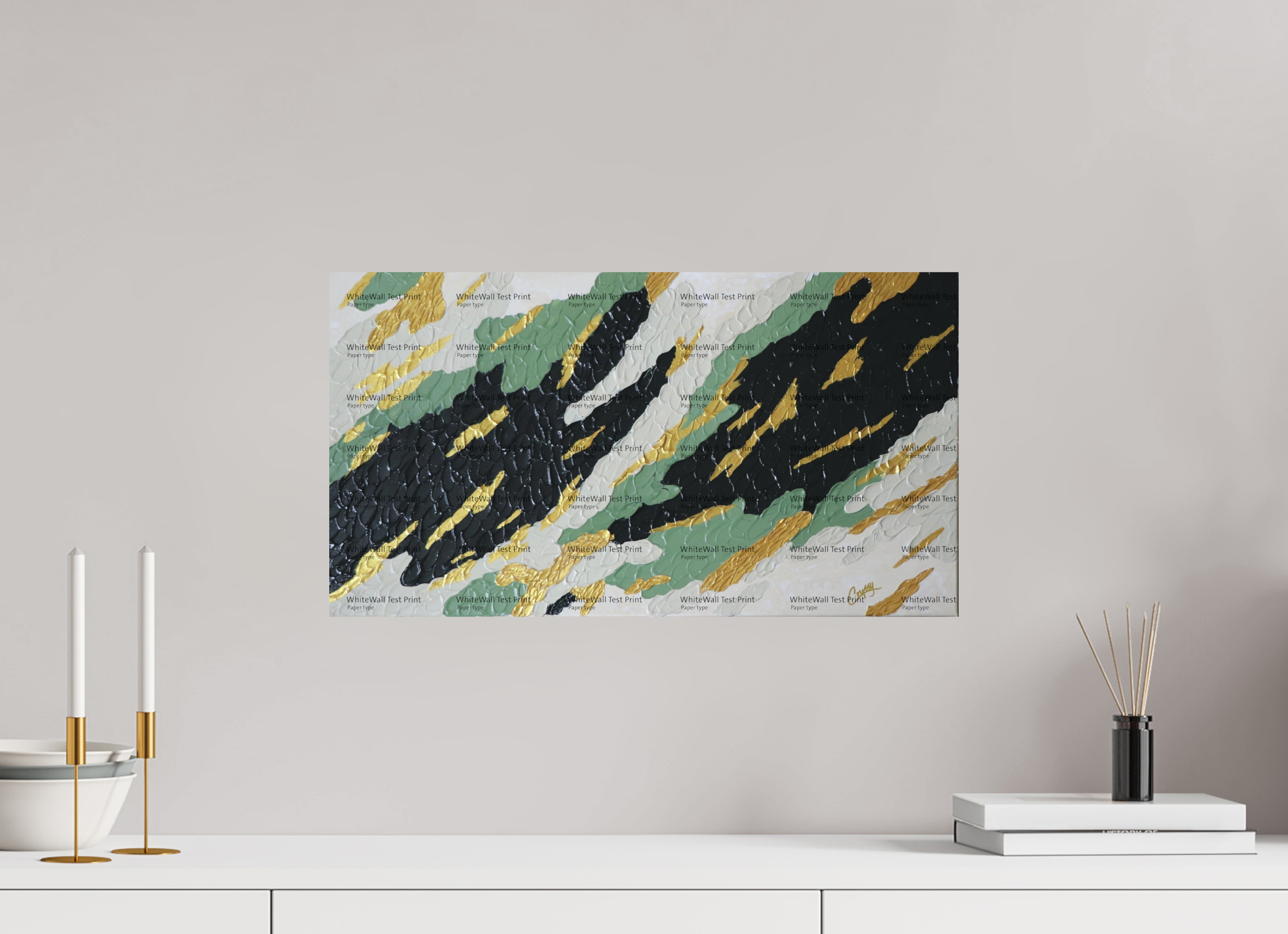 21.9 x 12″, *SAMPLE Photo Print on Fuji Silk Paper no frame Gilded Forest - Textured Acrylic Art
