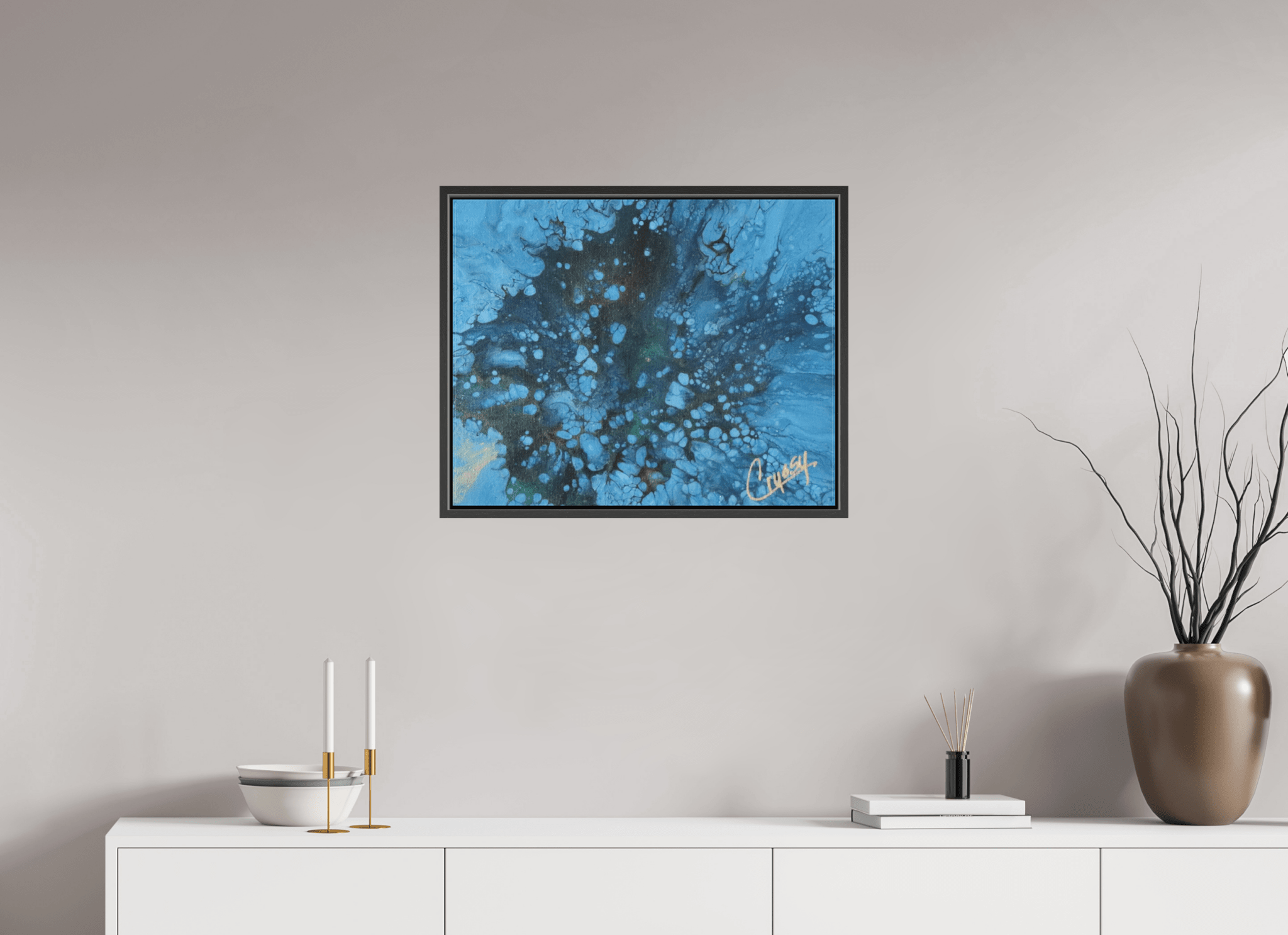 Ocean Bloom - Original Dutch Pour Acrylic Painting - The Living Abstract