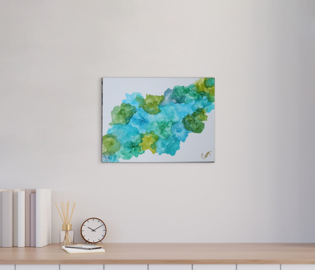Blue Floral Density — Original Alcohol Ink Painting - The Living Abstract