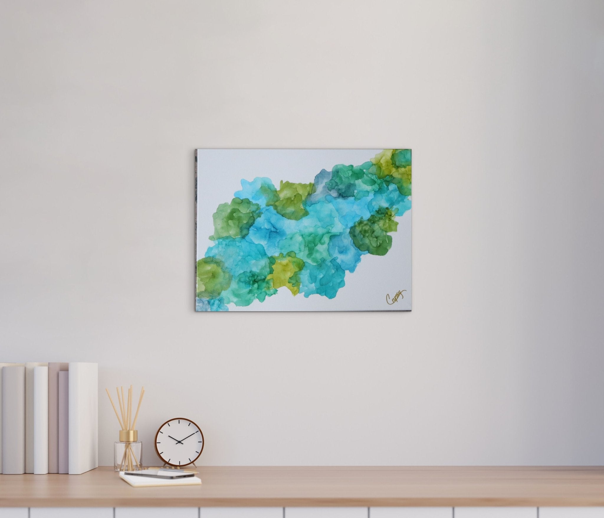 Blue Floral Density — Original Alcohol Ink Painting - The Living Abstract