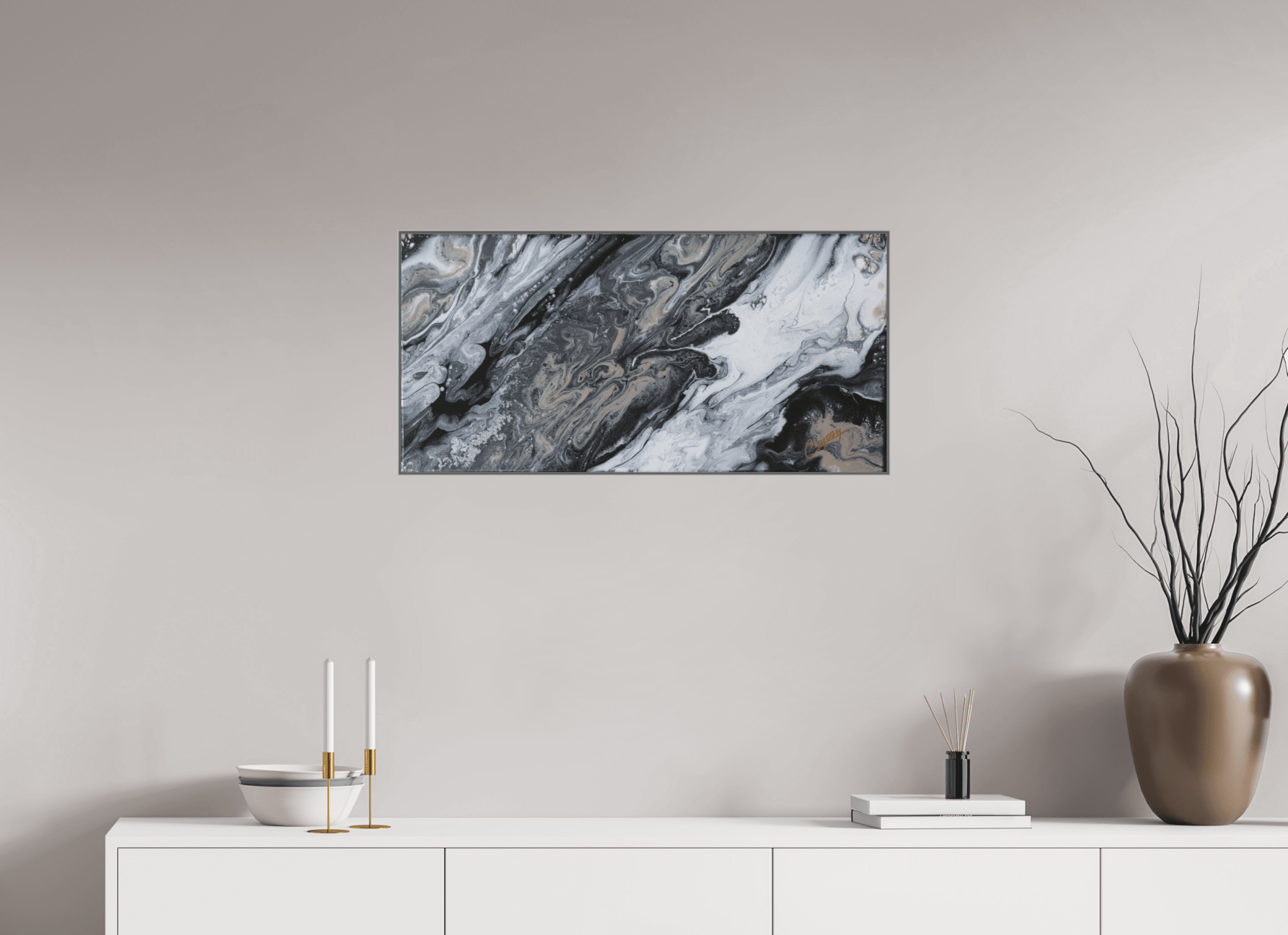 Black Sands - Original Tilt Pour - The Living Abstract