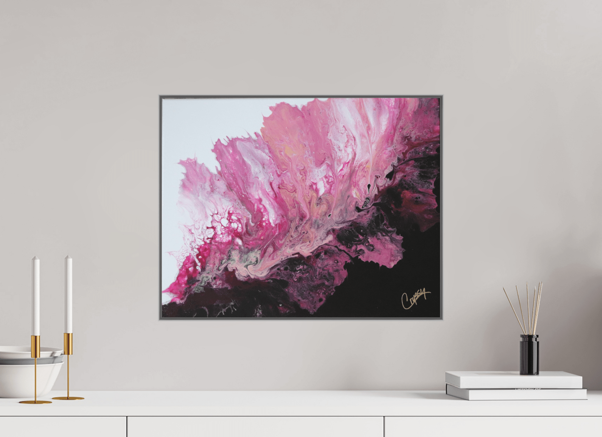 Pink Magma - Original Dutch Pour - The Living Abstract