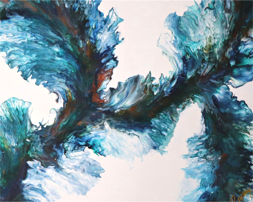 Main image River Blues - Original Dutch Pour Painting