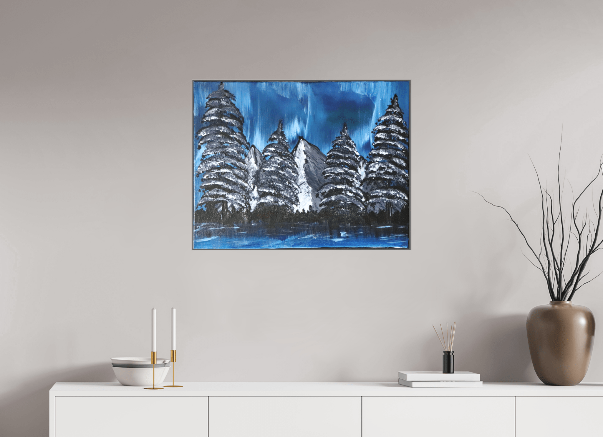 Blue Borealis - Original Acrylic Landscape Painting - The Living Abstract