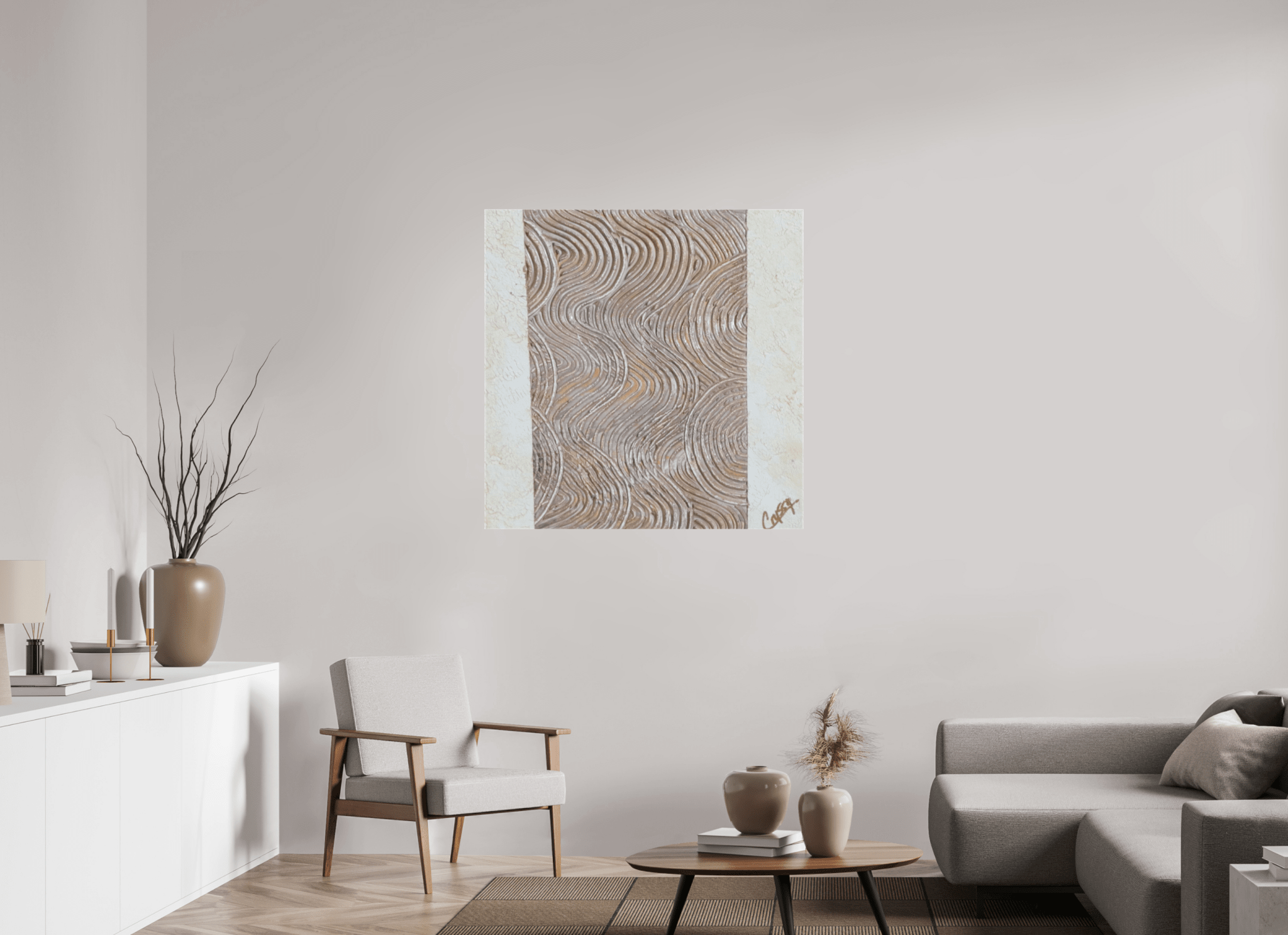 Mocha Tide - Original Textured Painting - The Living Abstract