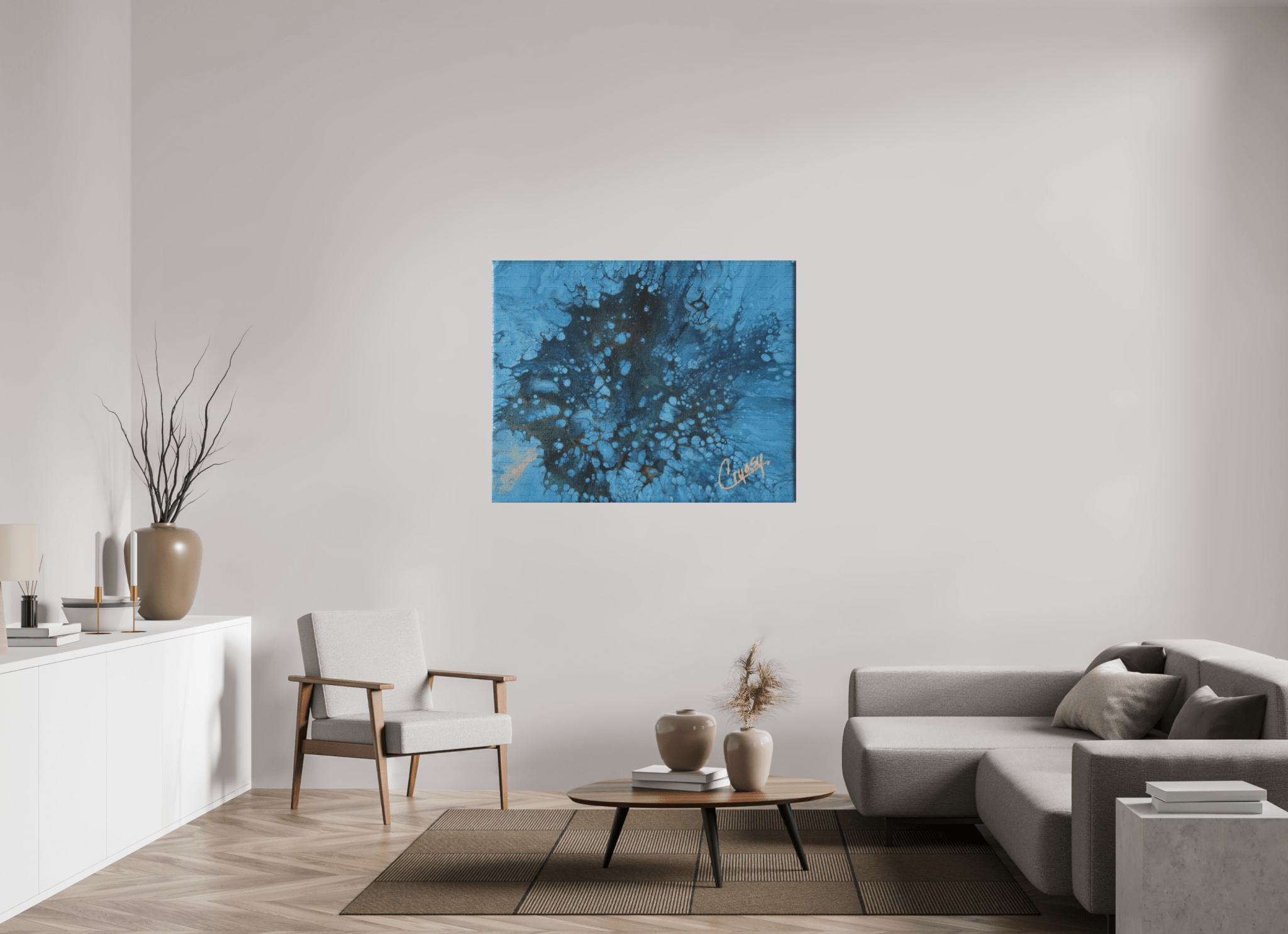 Ocean Bloom - Original Dutch Pour Acrylic Painting - The Living Abstract