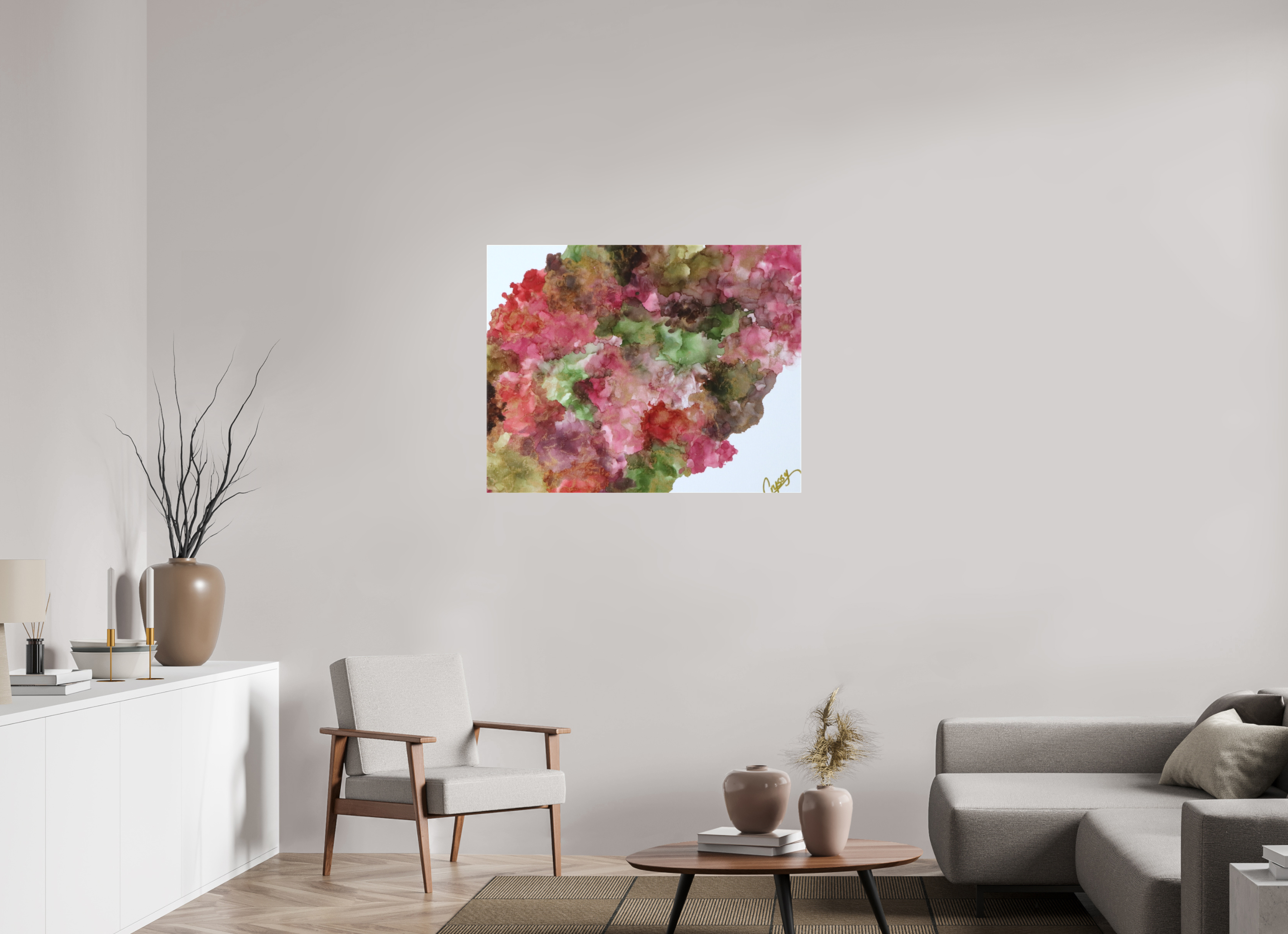 39.4 x 31″, *1.25" Matte Canvas No Frame Floral Density