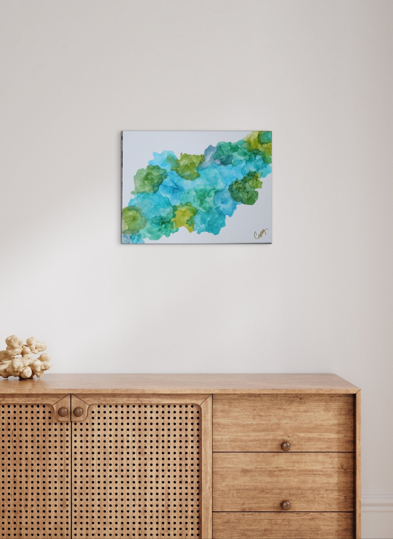 Blue Floral Density — Original Alcohol Ink Painting - The Living Abstract