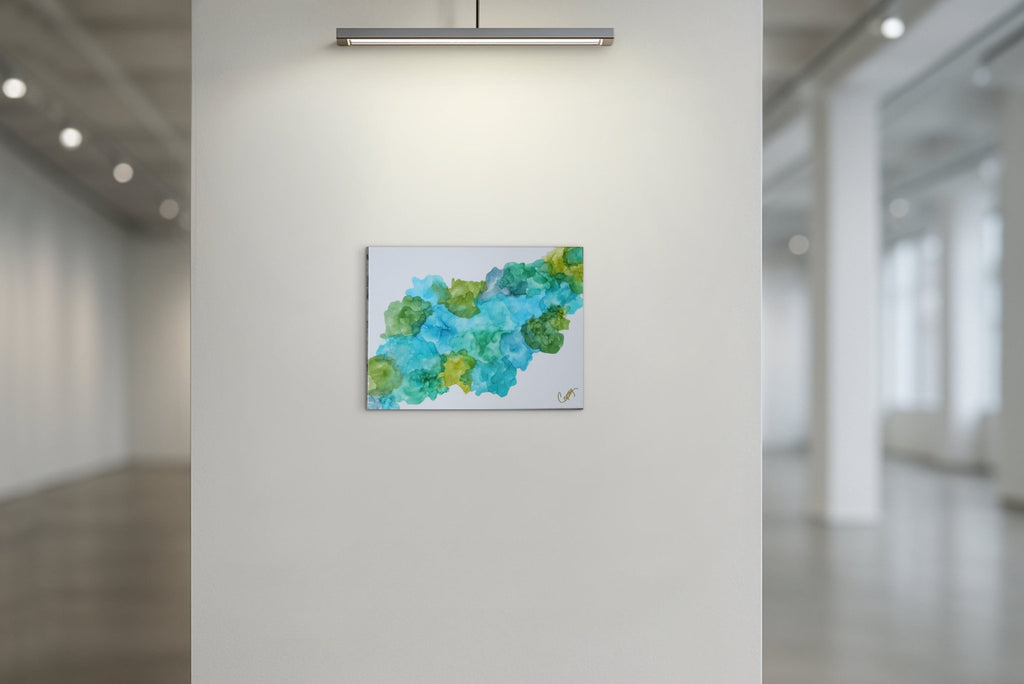 Blue Floral Density — Original Alcohol Ink Painting - The Living Abstract