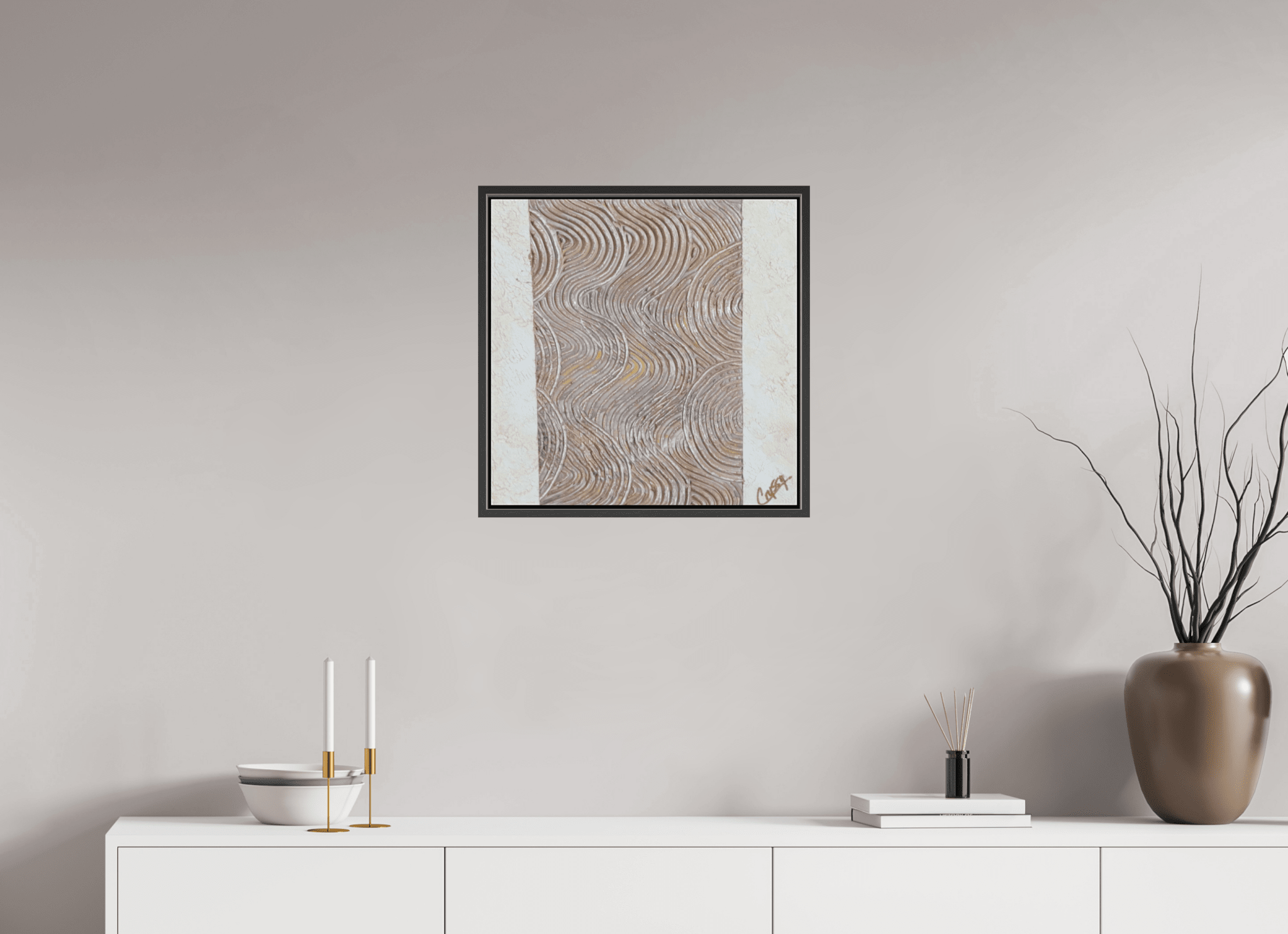 Mocha Tide - Original Textured Painting - The Living Abstract