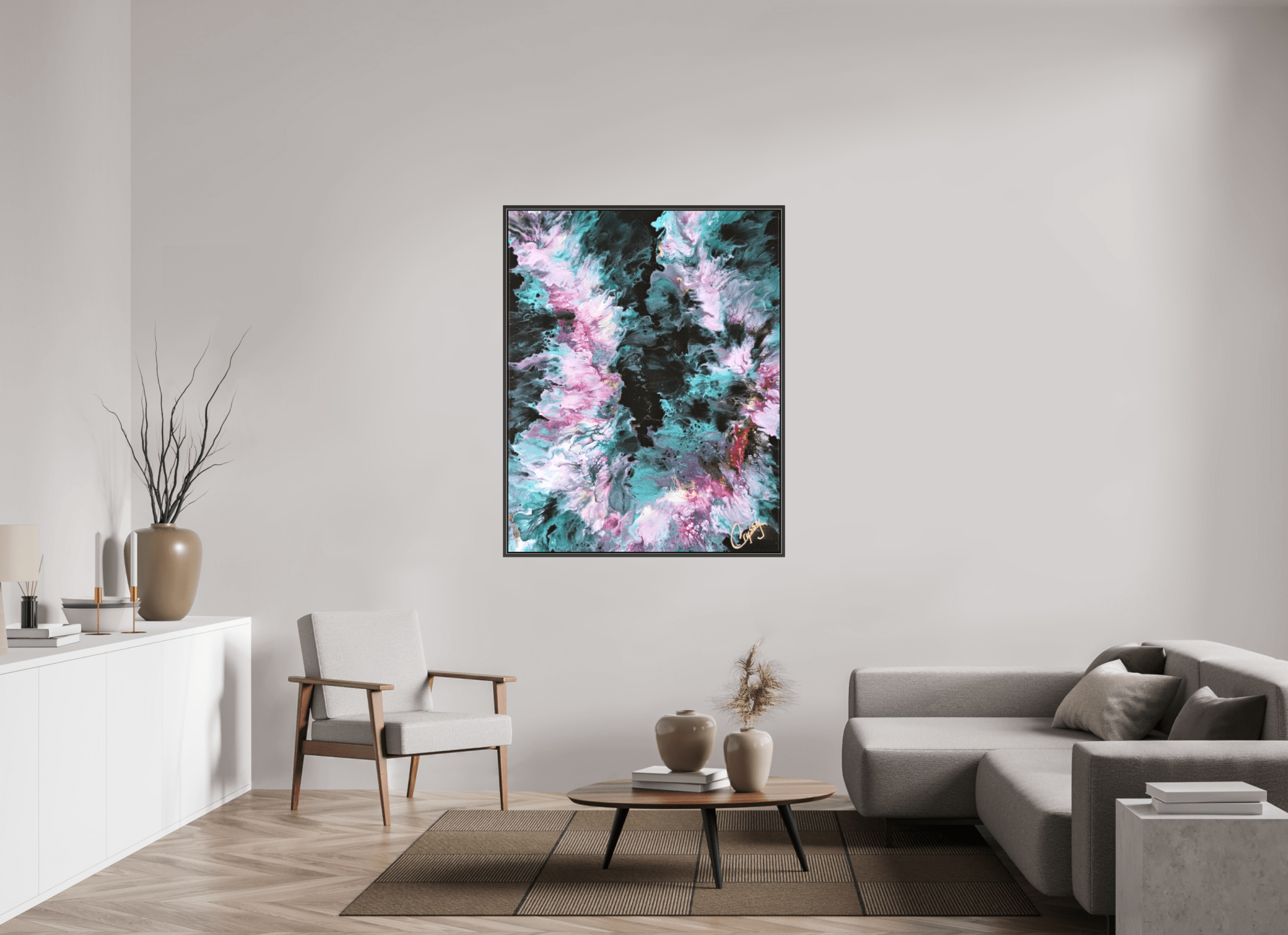 Hawaiian Lei - Original Tropical Acrylic Painting - The Living Abstract