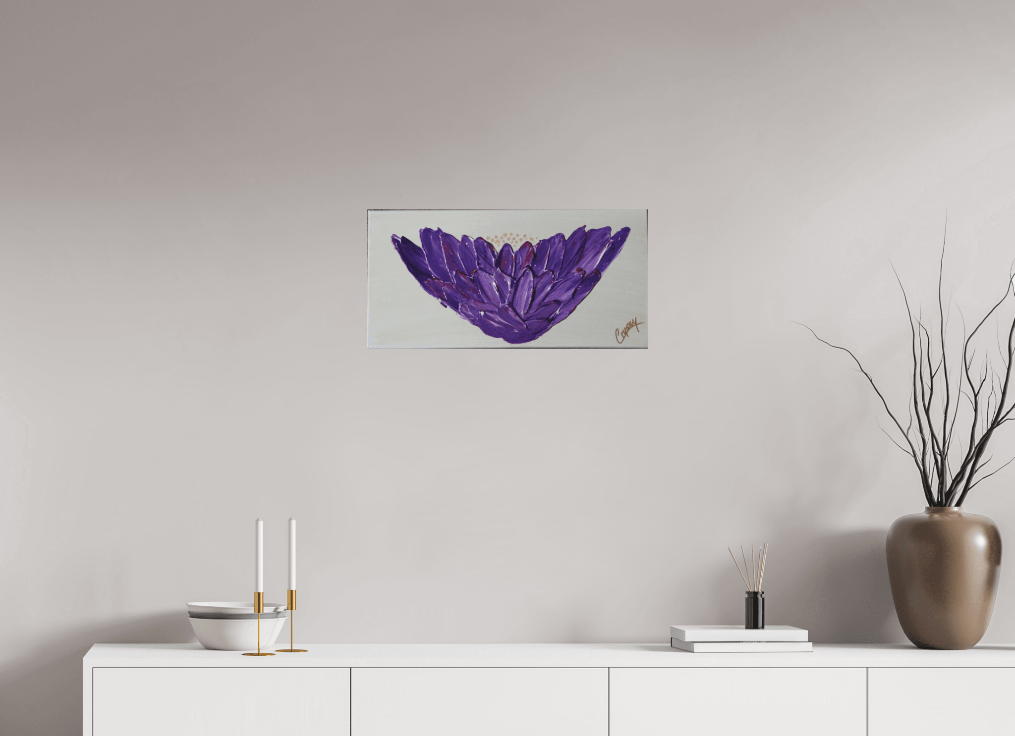 Purple Lotus - Textured Acrylic Paint - The Living Abstract