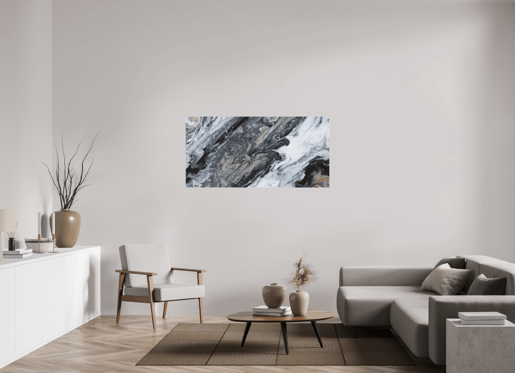 Black Sands - Original Tilt Pour - The Living Abstract
