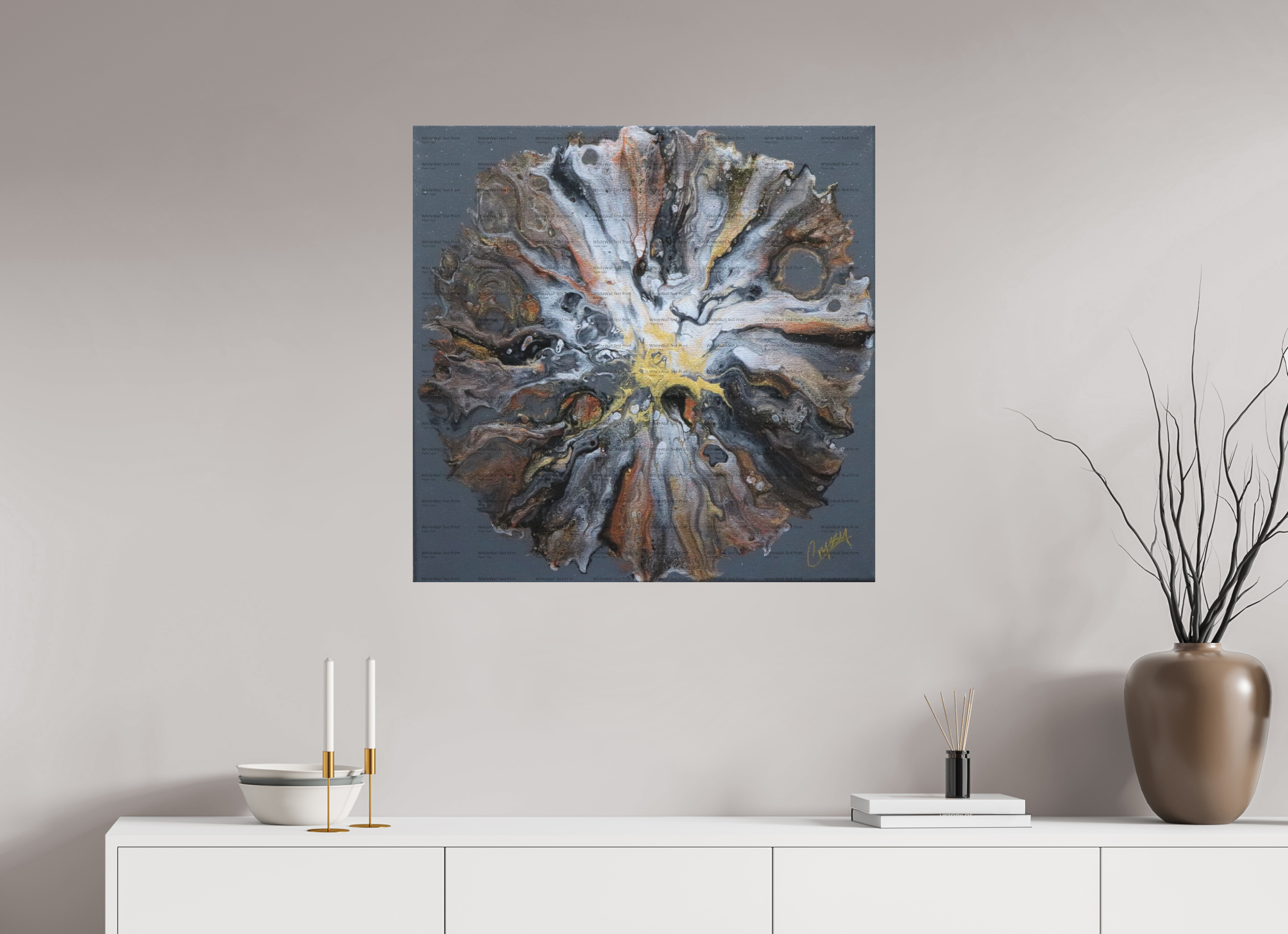 31.4 x 31″, *Photo Print on Fuji Silk Paper no frame copper Bloom