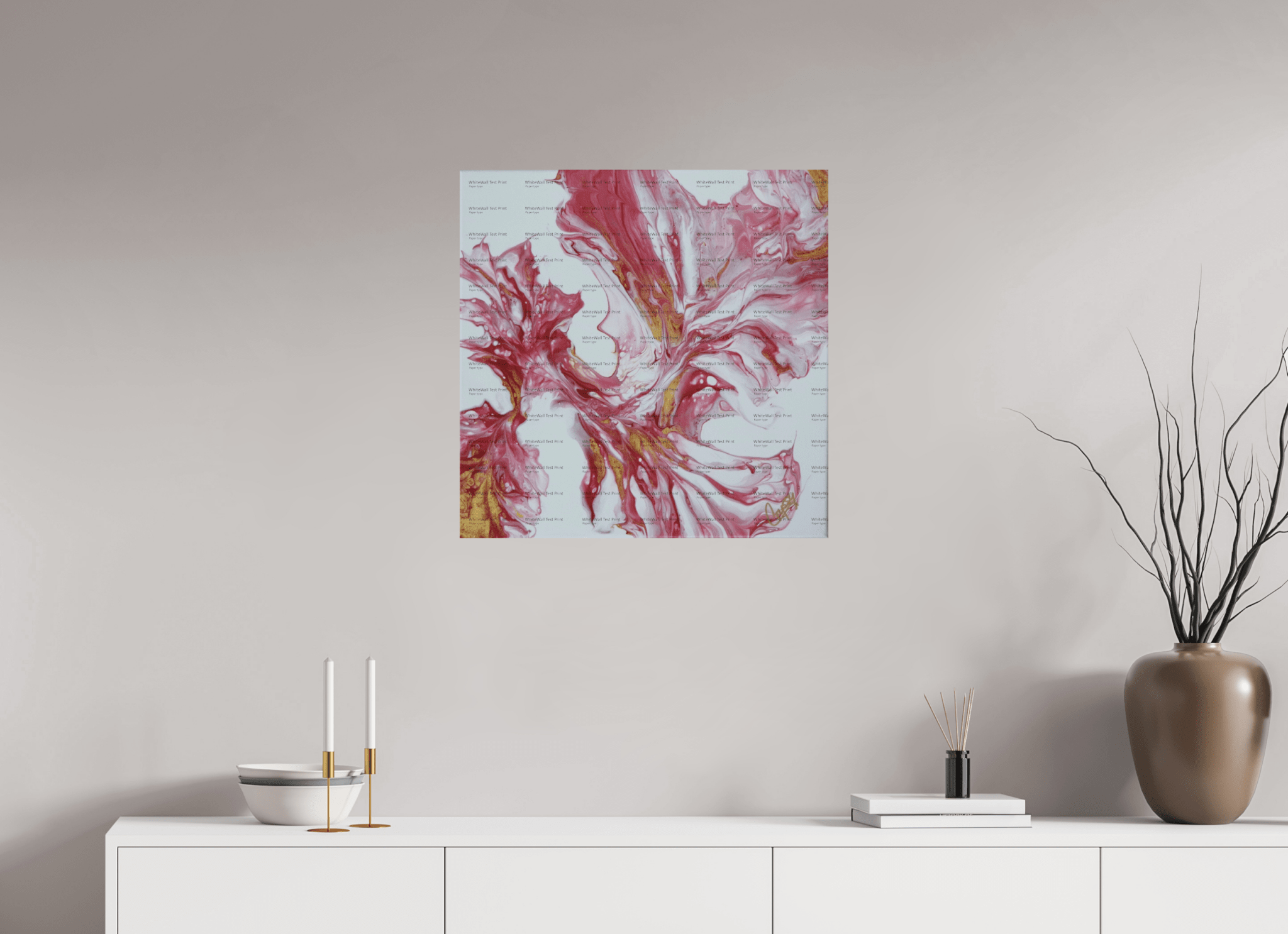 Red and Gold - Original Dutch Pour Painting - The Living Abstract