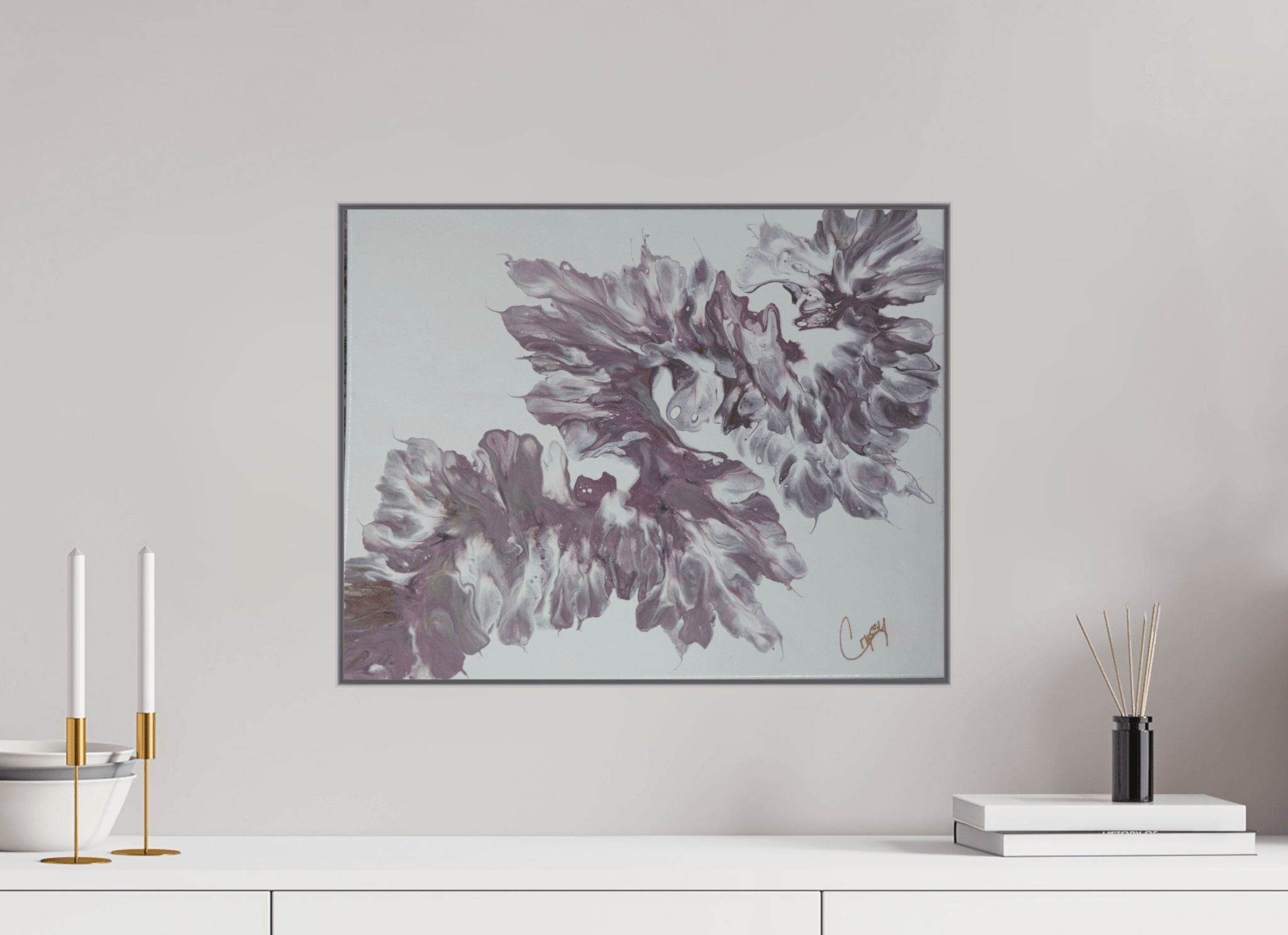 Pink Dragon - Original Dutch Pour Painting - The Living Abstract