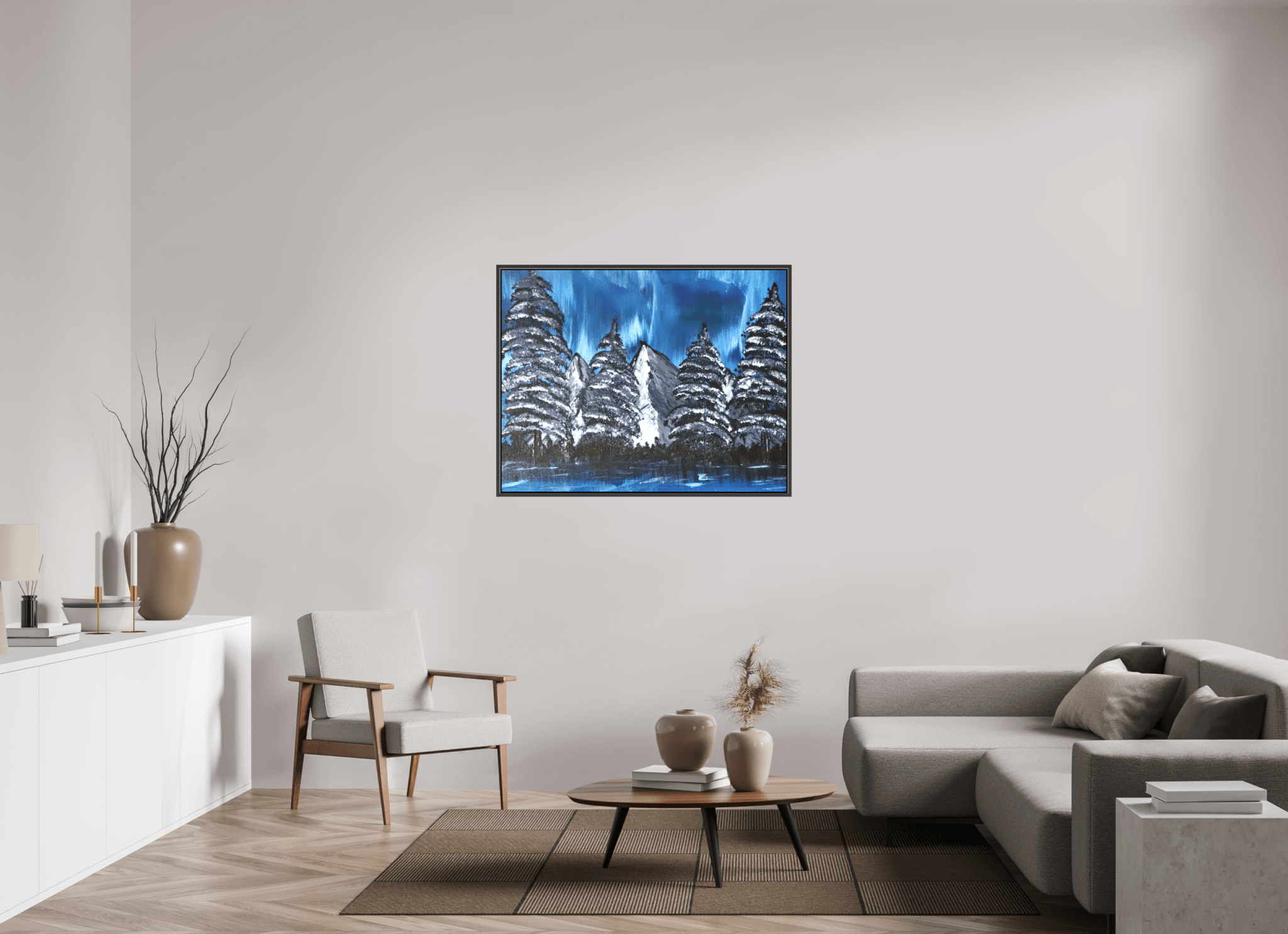Blue Borealis - Original Acrylic Landscape Painting - The Living Abstract