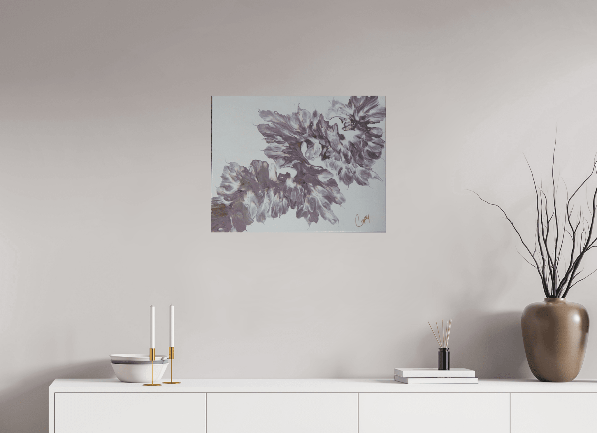 Pink Dragon - Original Dutch Pour Painting - The Living Abstract