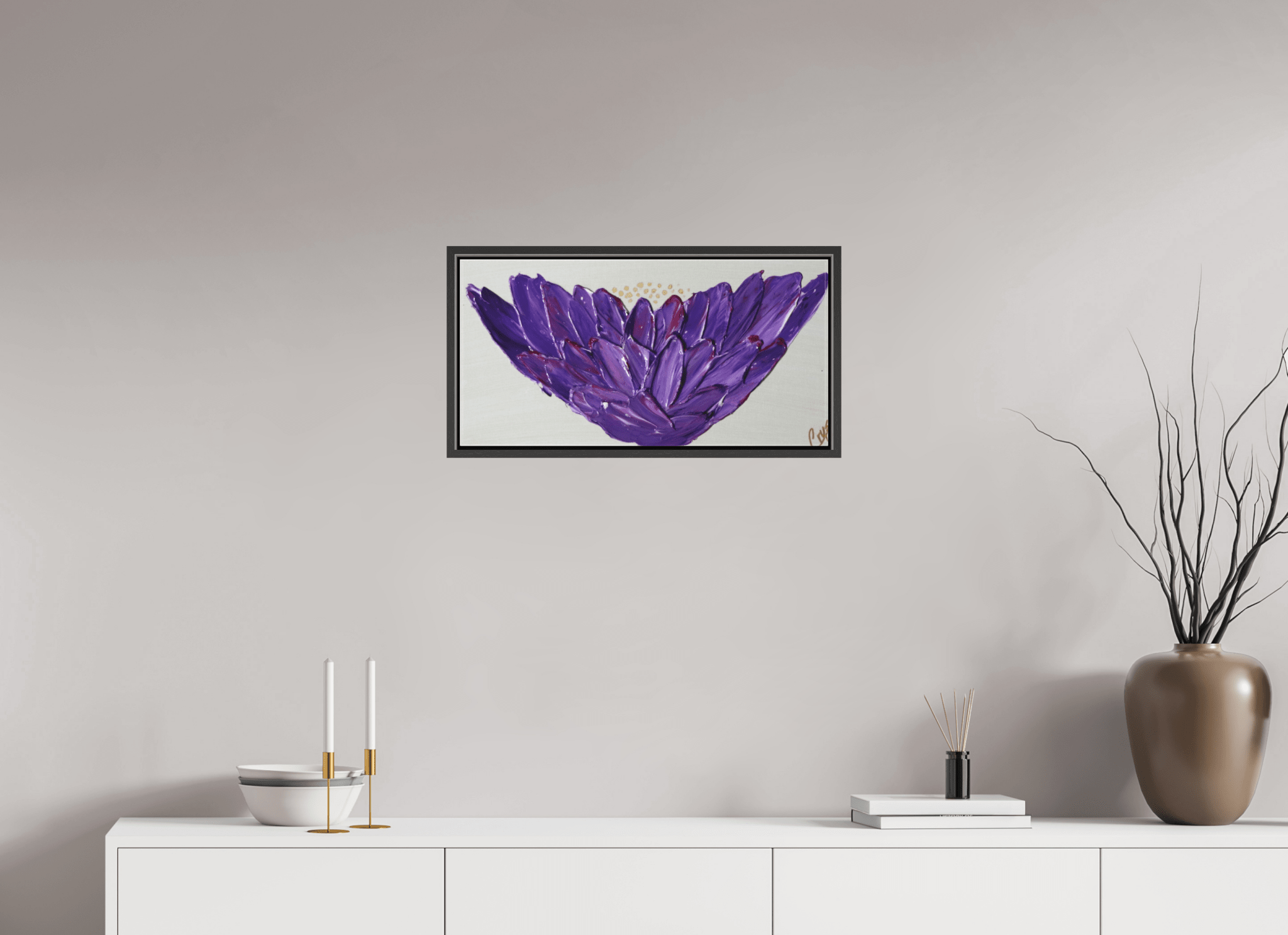 Purple Lotus - Textured Acrylic Paint - The Living Abstract