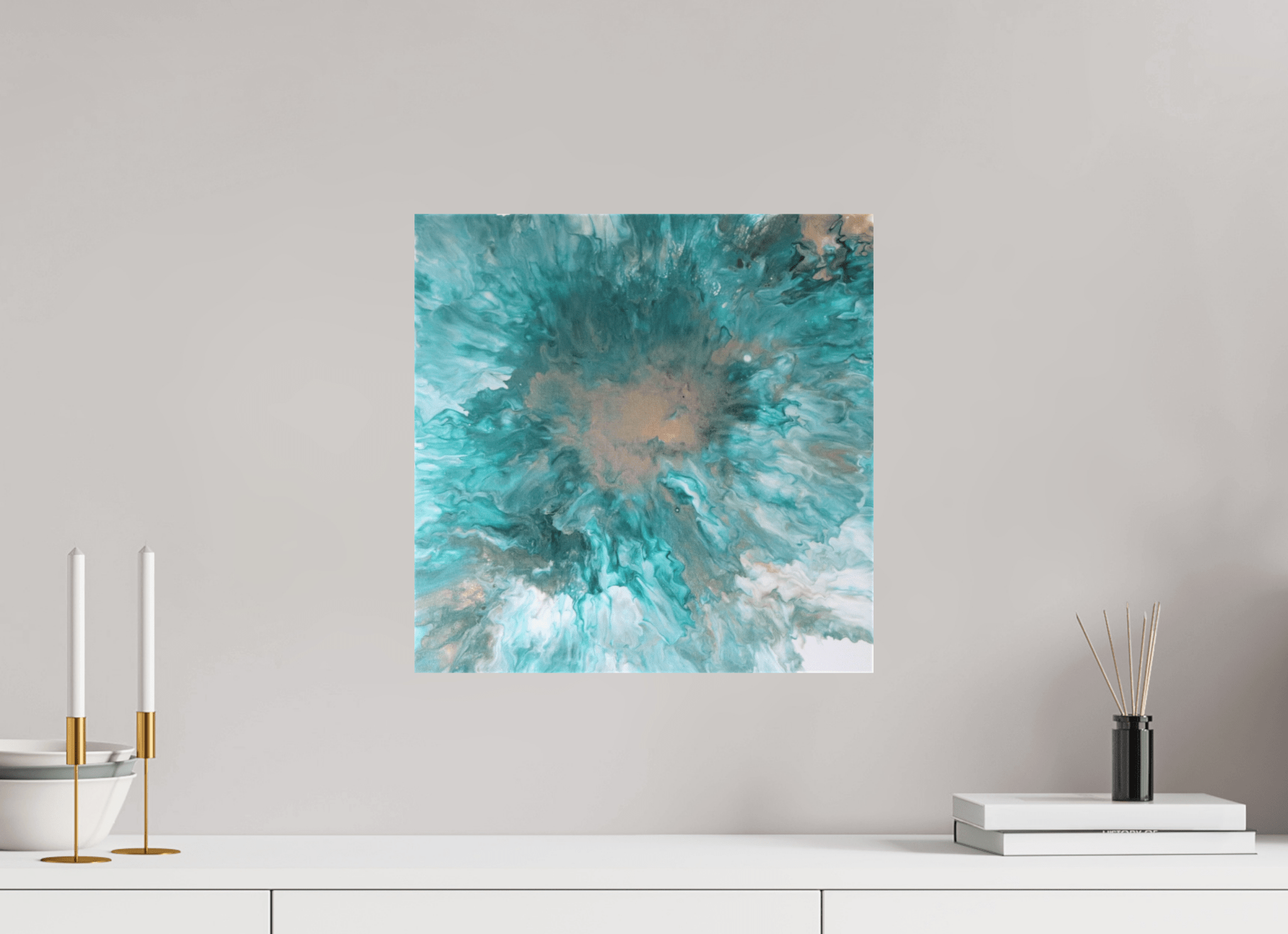 Blue Paisley Dutch Pour - Original Acrylic Dutch Pour Painting - The Living Abstract