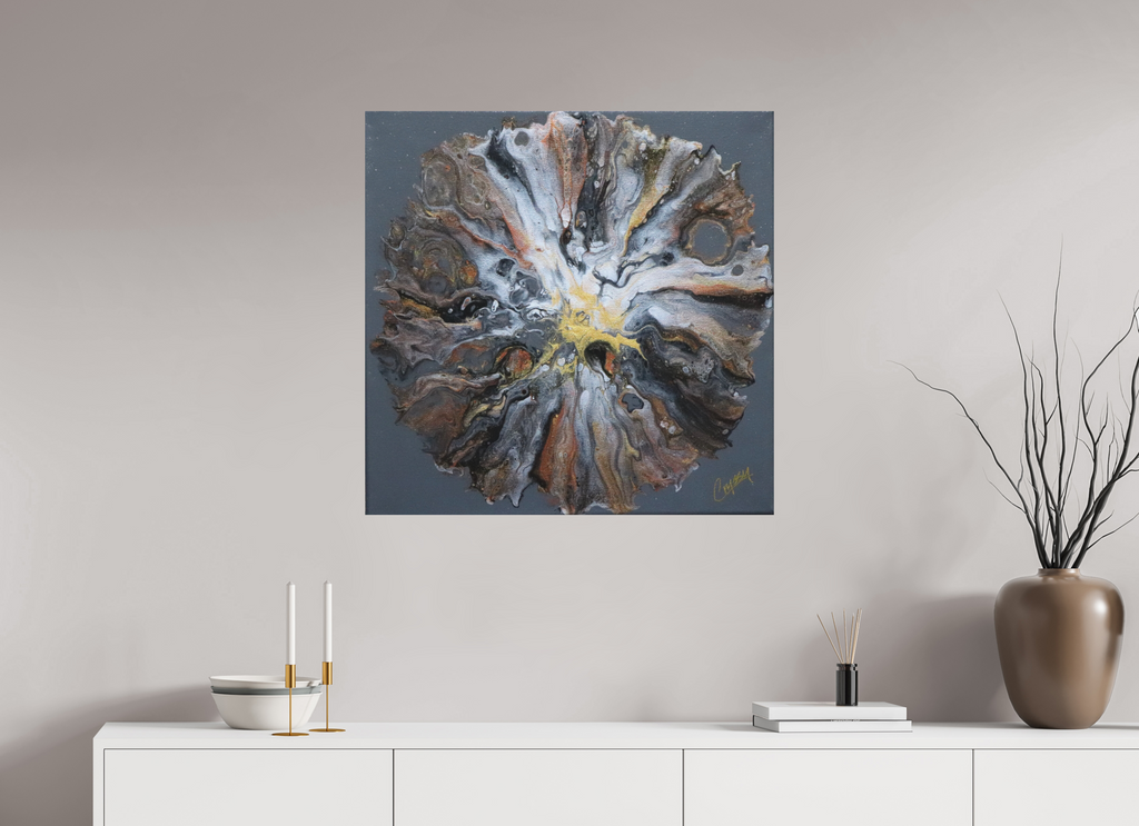 31.4 x 31″, *Photo Print on Fuji Silk with Black Frame copper Bloom