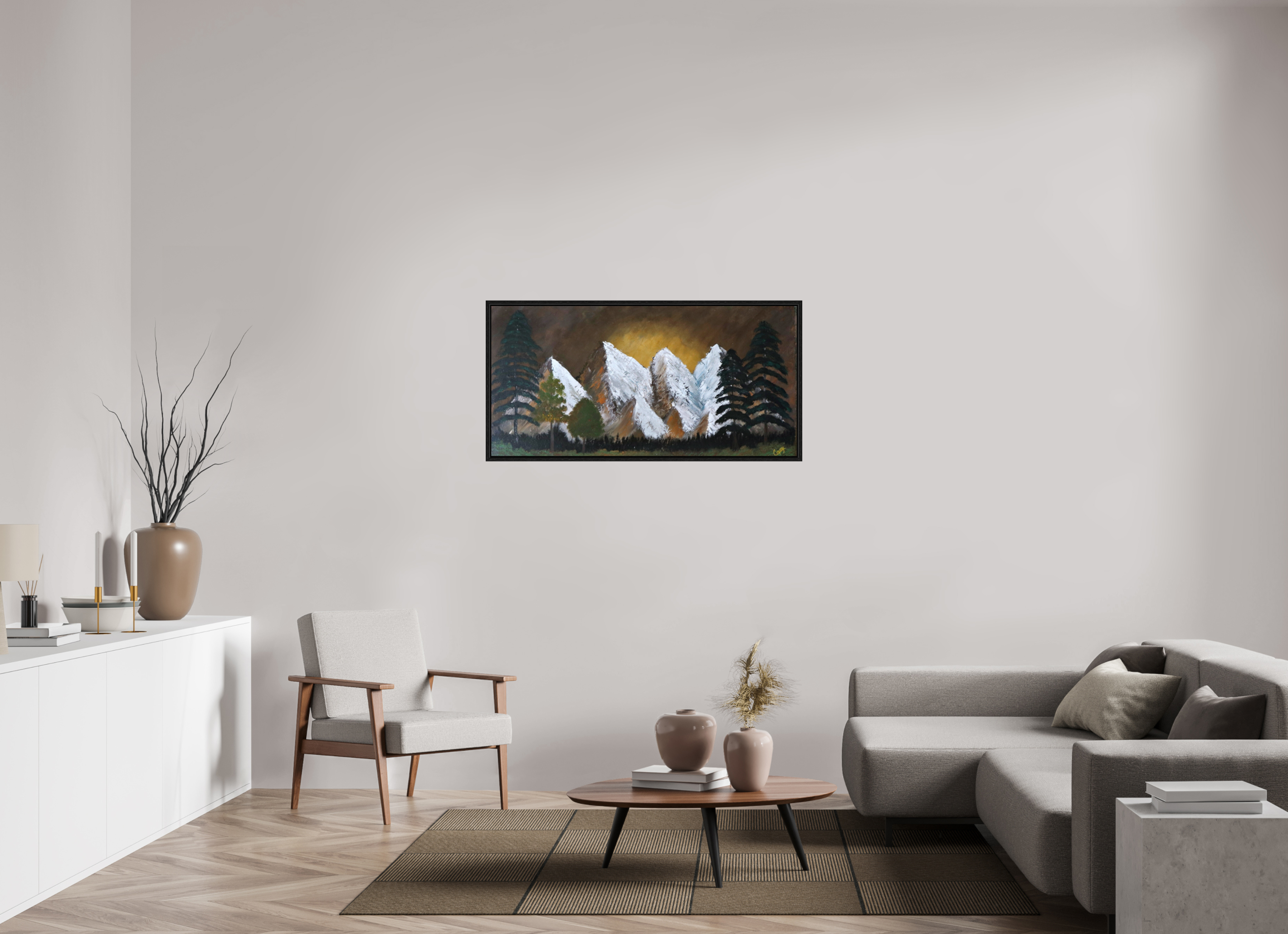 48.9 x 24″, Floater Frame Bronze Horizon