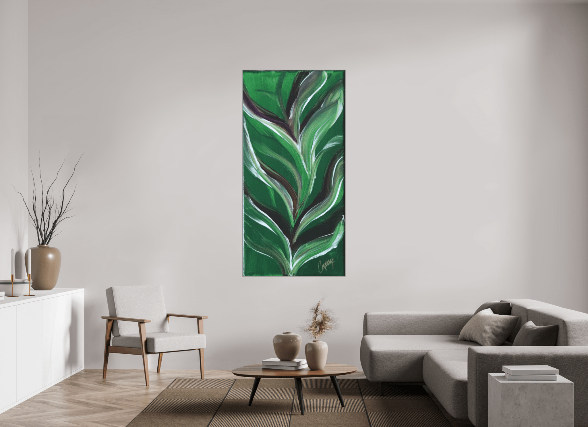 Small Botanical Bloom - Acrylic Botanical Painting - The Living Abstract