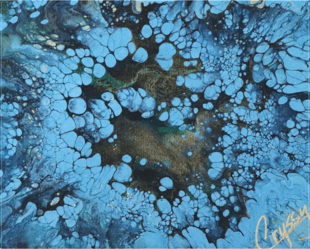 Small Peacock Pour - Original Acrylic Art - The Living Abstract