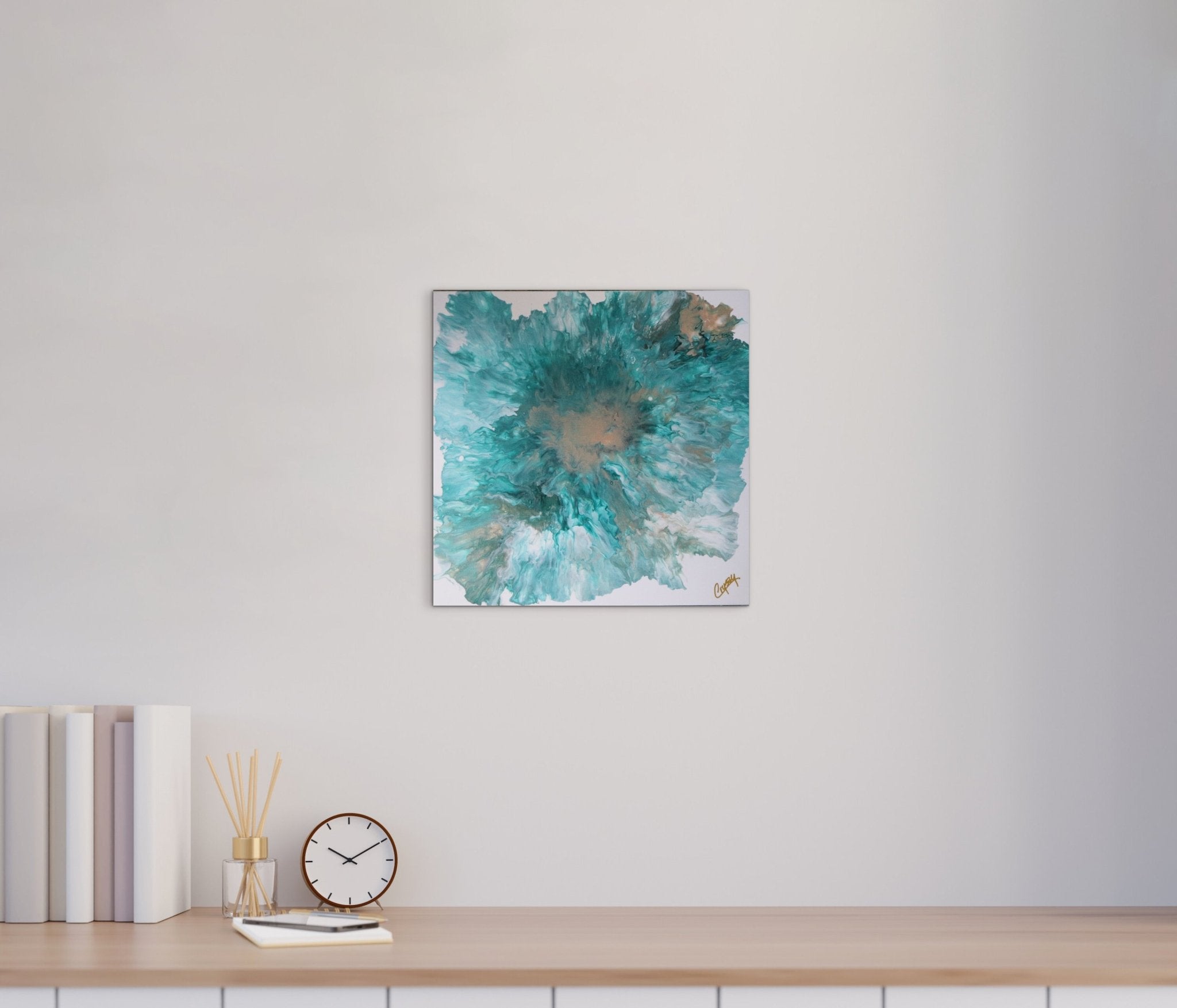 Blue Paisley Dutch Pour — Original Acrylic Pour Painting - The Living Abstract
