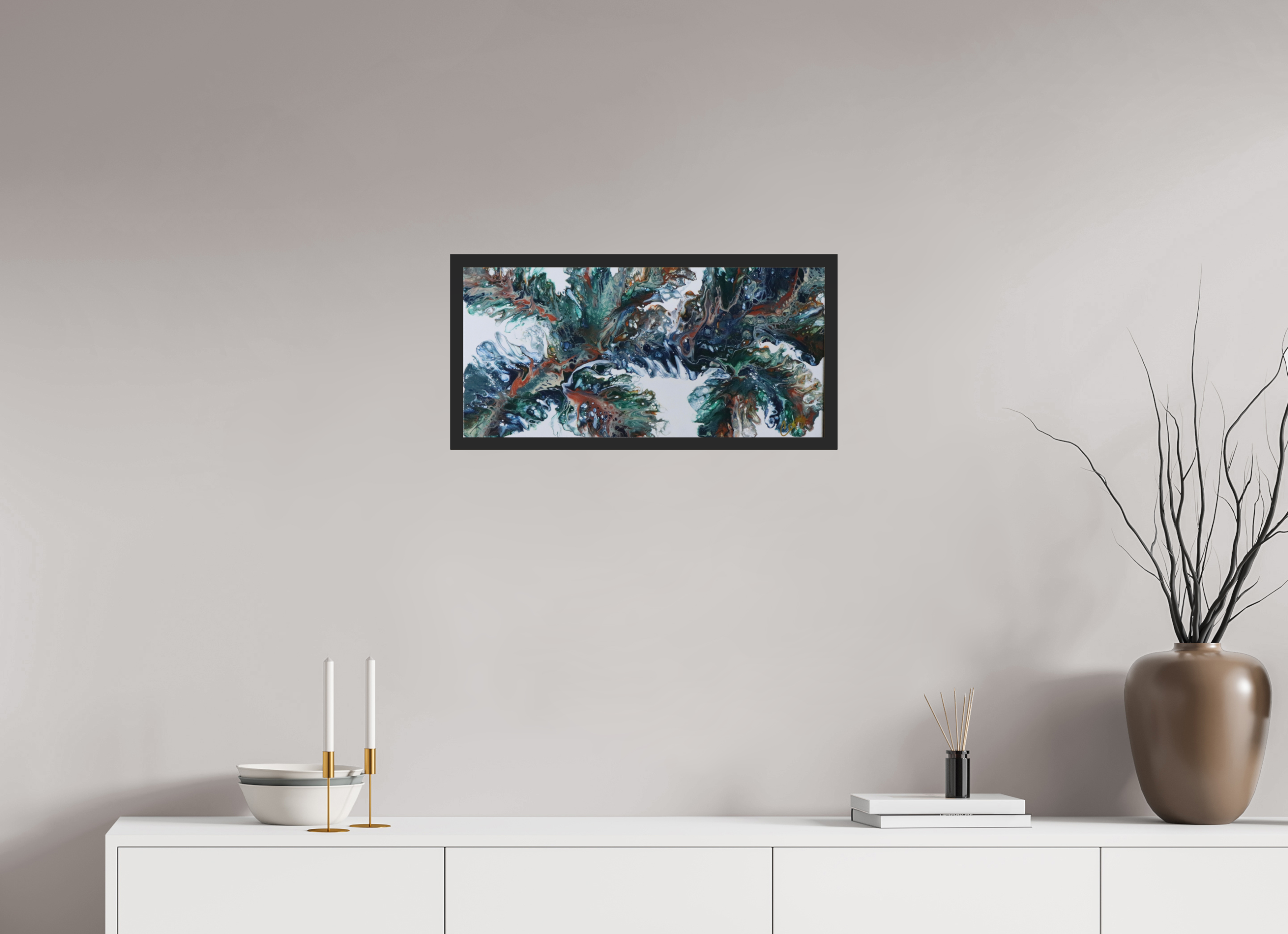 24.8 x 12″, *Photo Print Under Acrylic Glass Black Matte Frame Kelp of the Sea