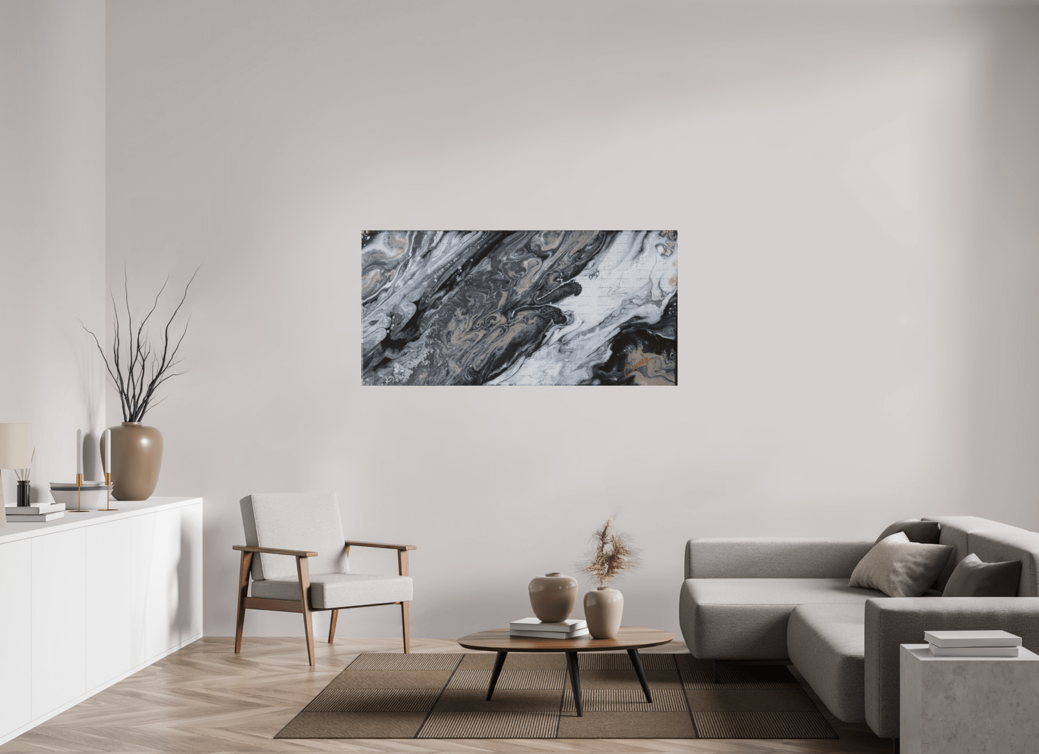 Black Sands - Original Tilt Pour - The Living Abstract