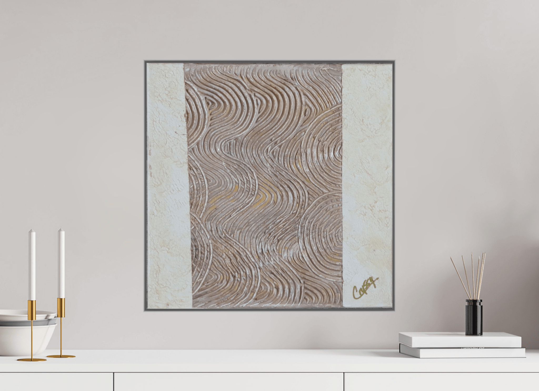 Mocha Tide - Original Textured Painting - The Living Abstract