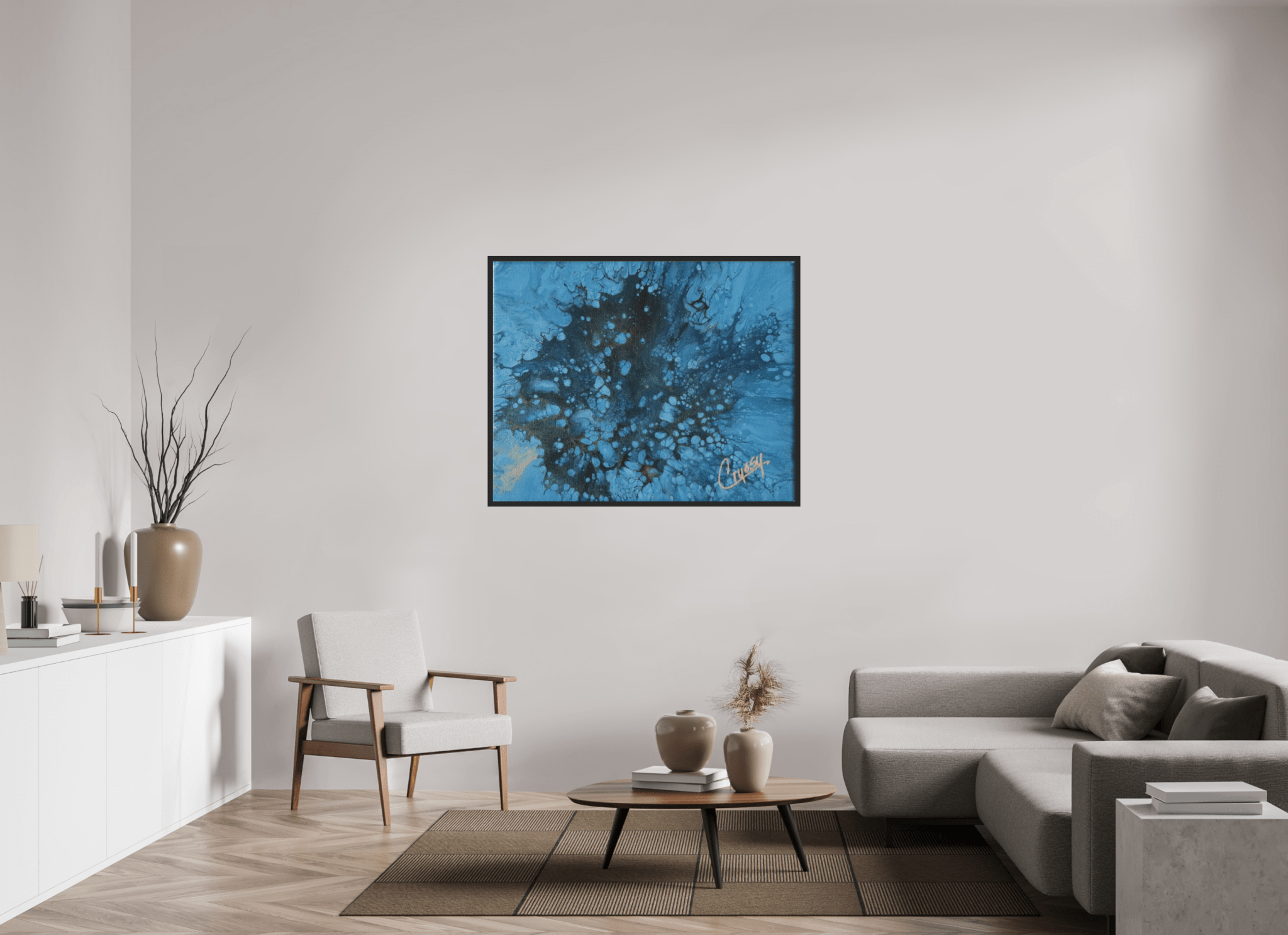 Ocean Bloom - Original Dutch Pour Acrylic Painting - The Living Abstract