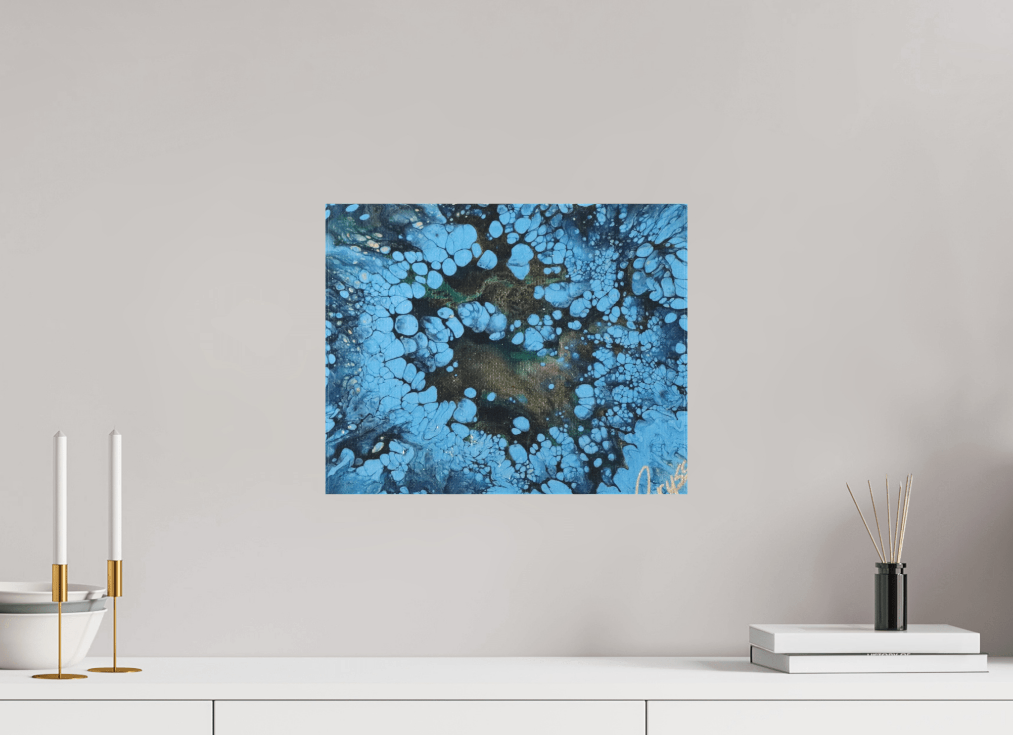 Small Peacock Pour - Original Acrylic Art - The Living Abstract