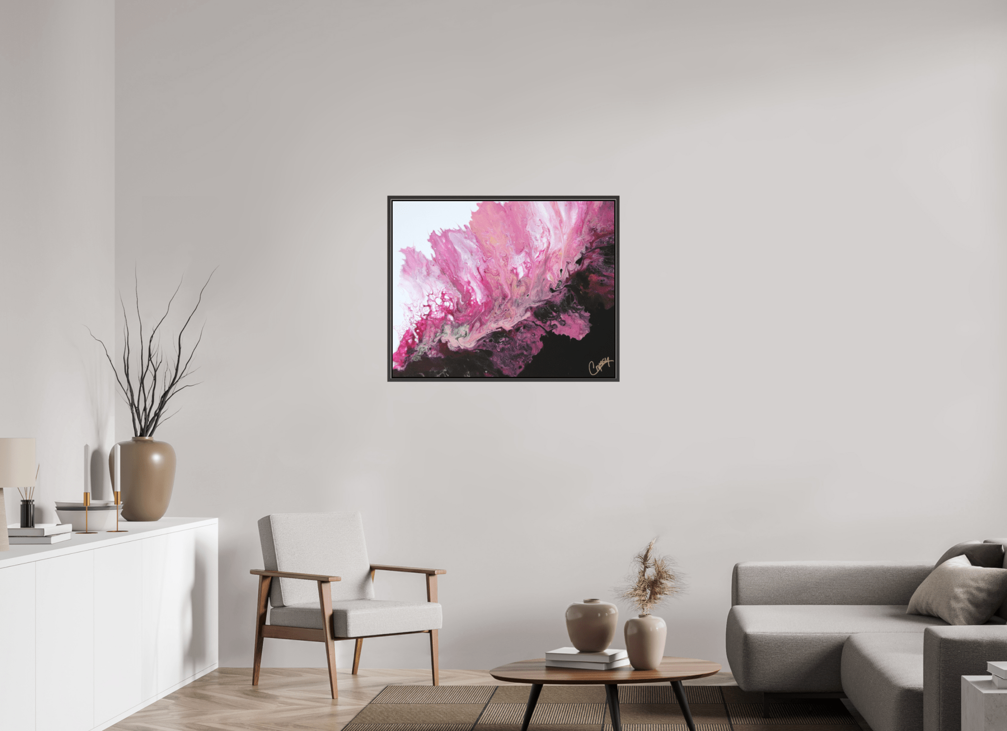 Pink Magma - Original Dutch Pour - The Living Abstract