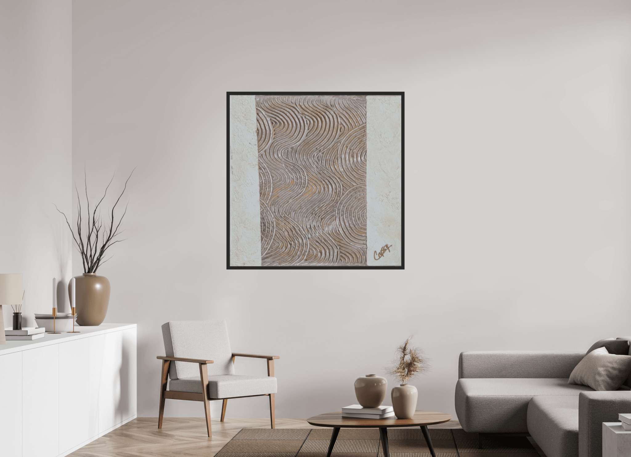 Mocha Tide - Original Textured Painting - The Living Abstract