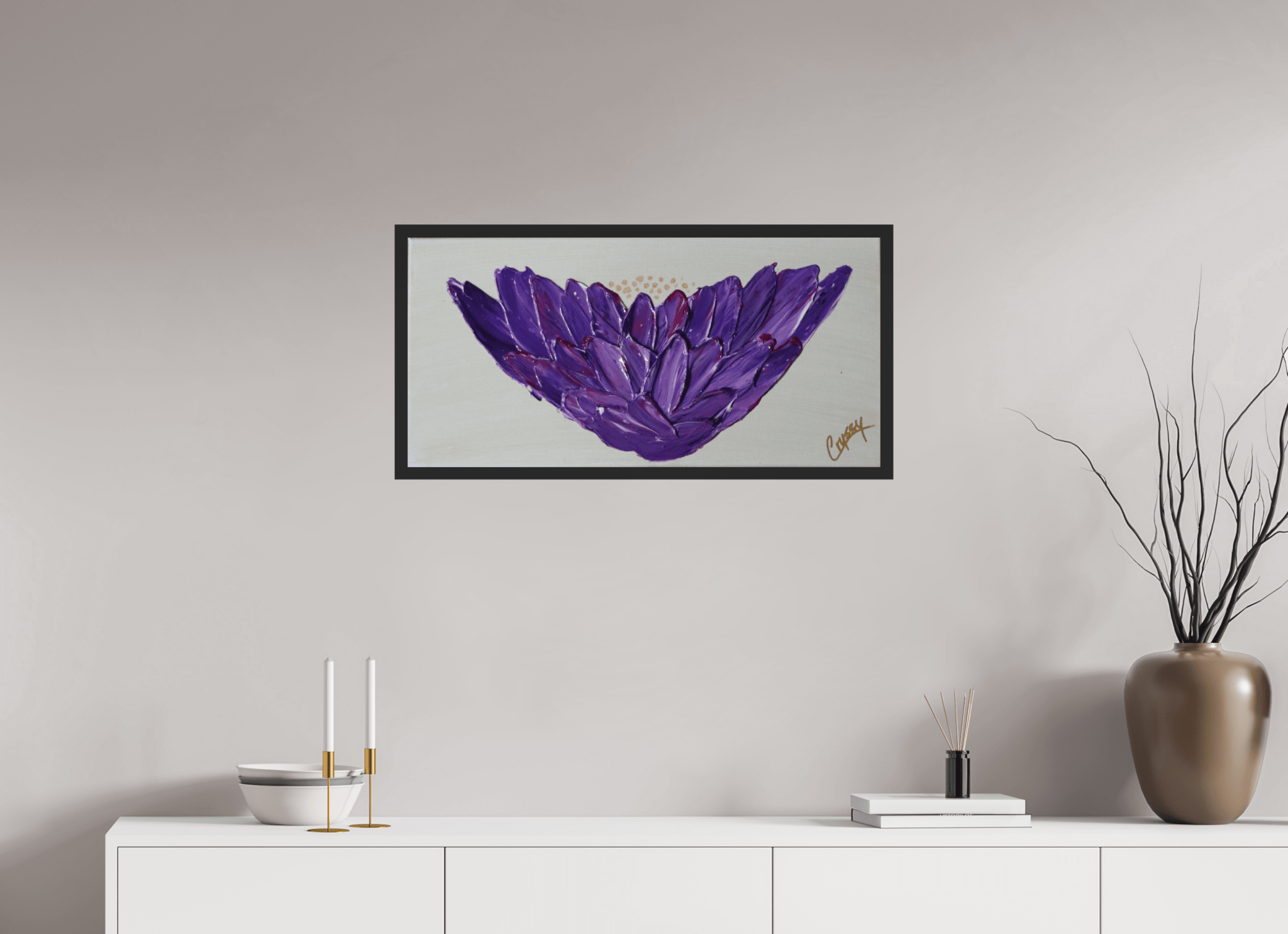 Purple Lotus - Textured Acrylic Paint - The Living Abstract