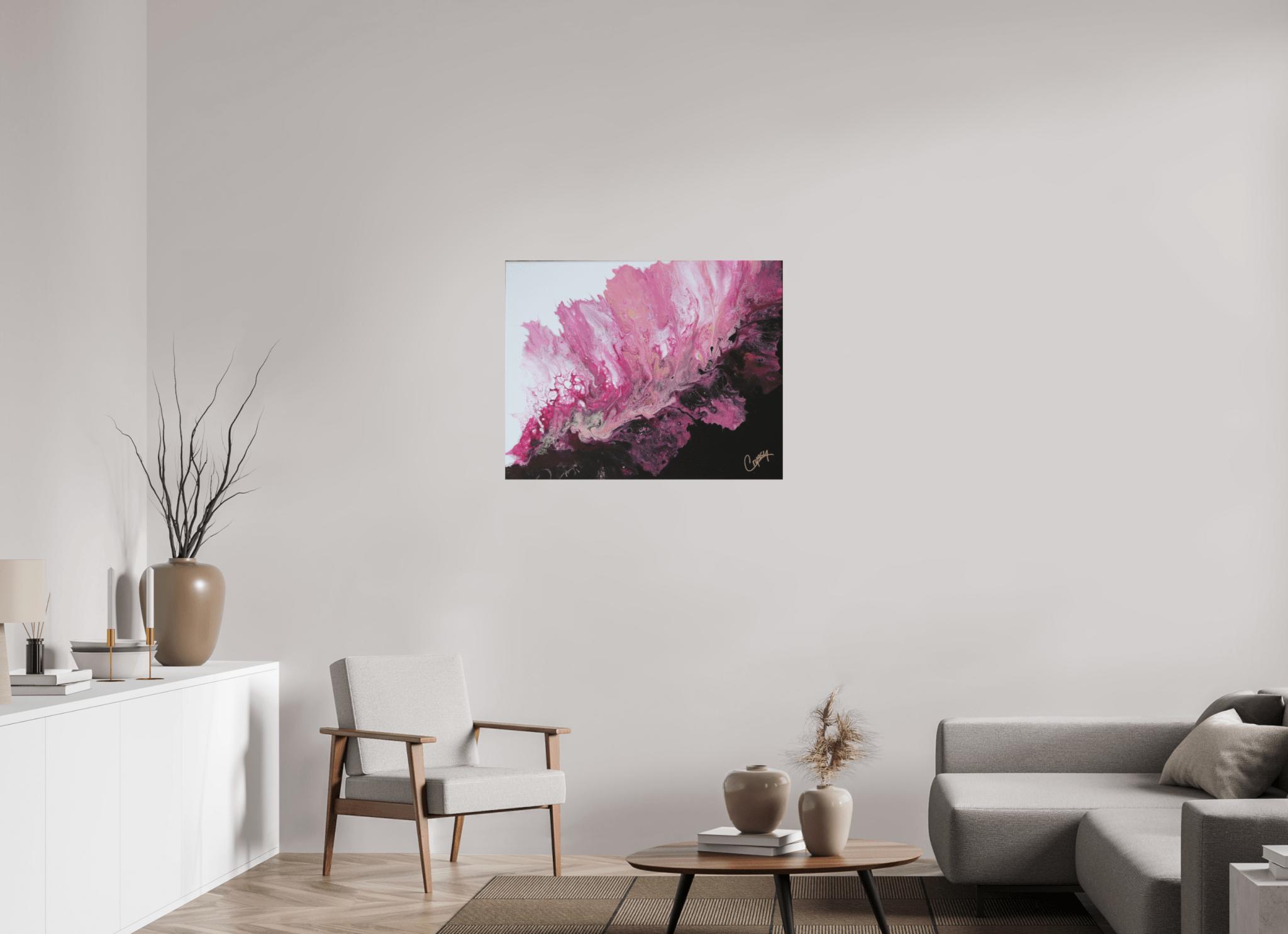 Pink Magma - Original Dutch Pour - The Living Abstract