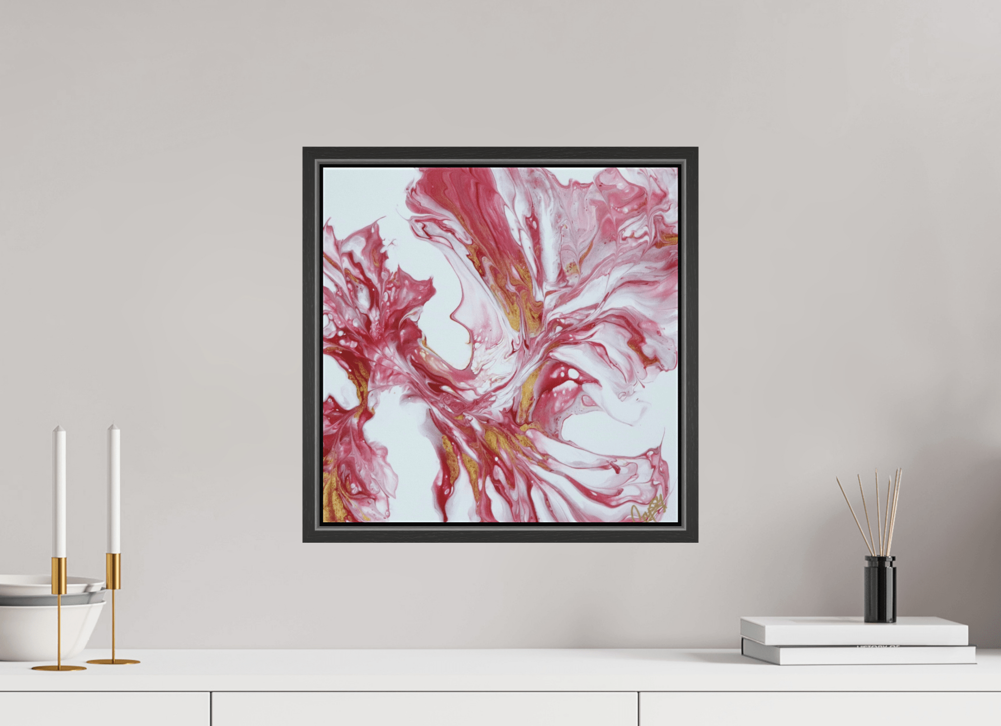 Red and Gold - Original Dutch Pour Painting - The Living Abstract