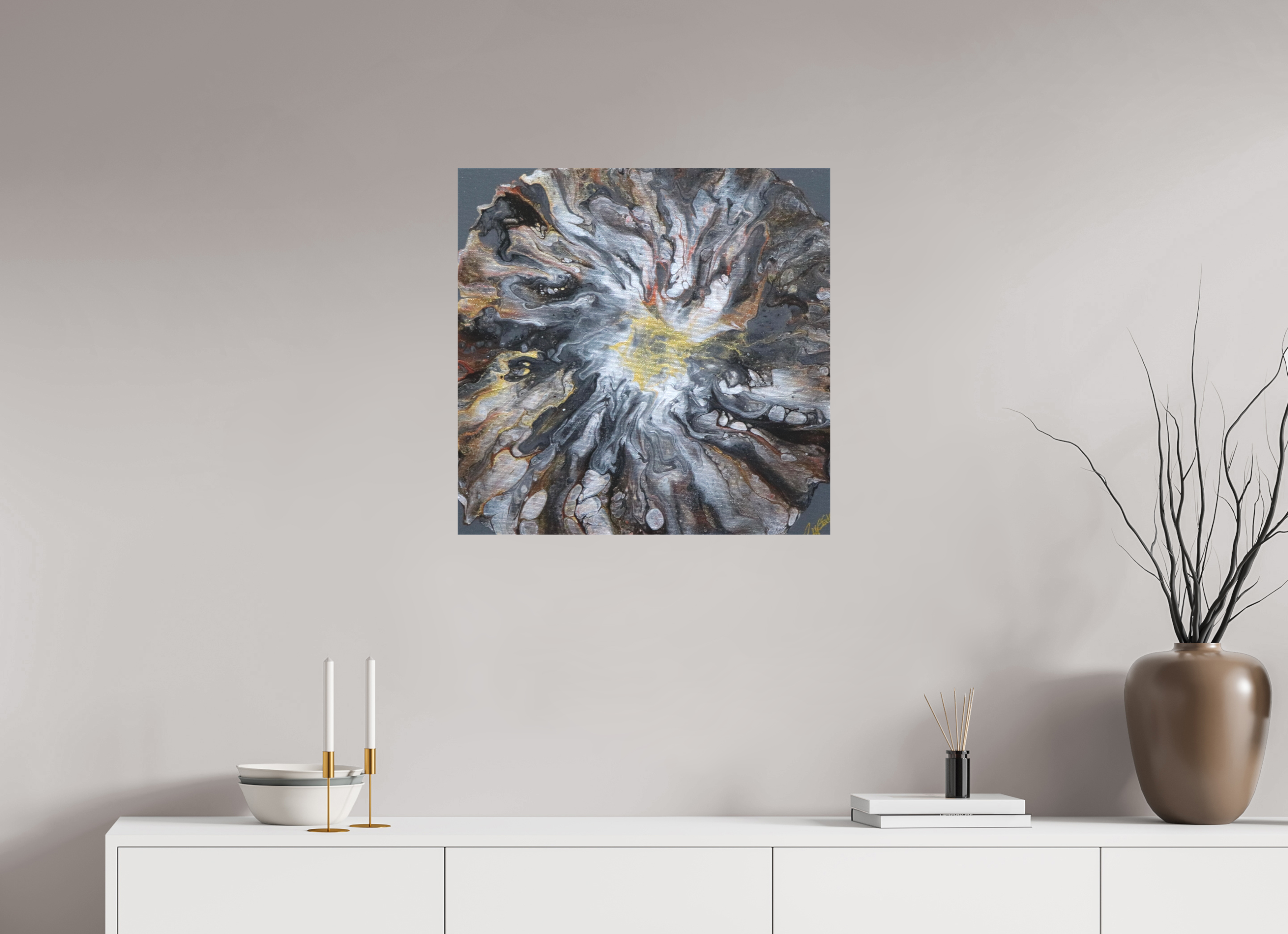 24.4 x 24″, *1.25" Matte Canvas No Frame Copper Bloom II