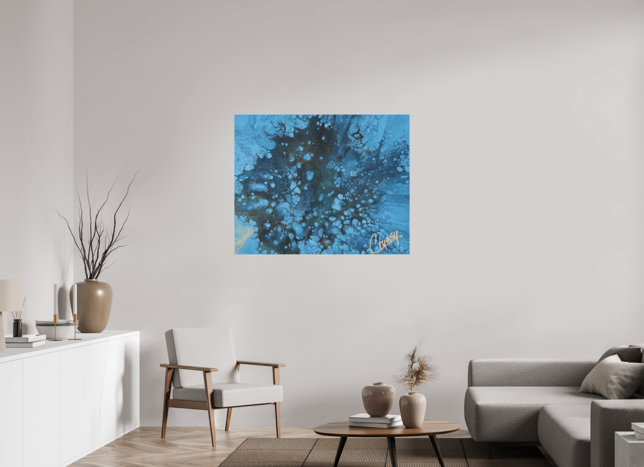 Ocean Bloom - Original Dutch Pour Acrylic Painting - The Living Abstract