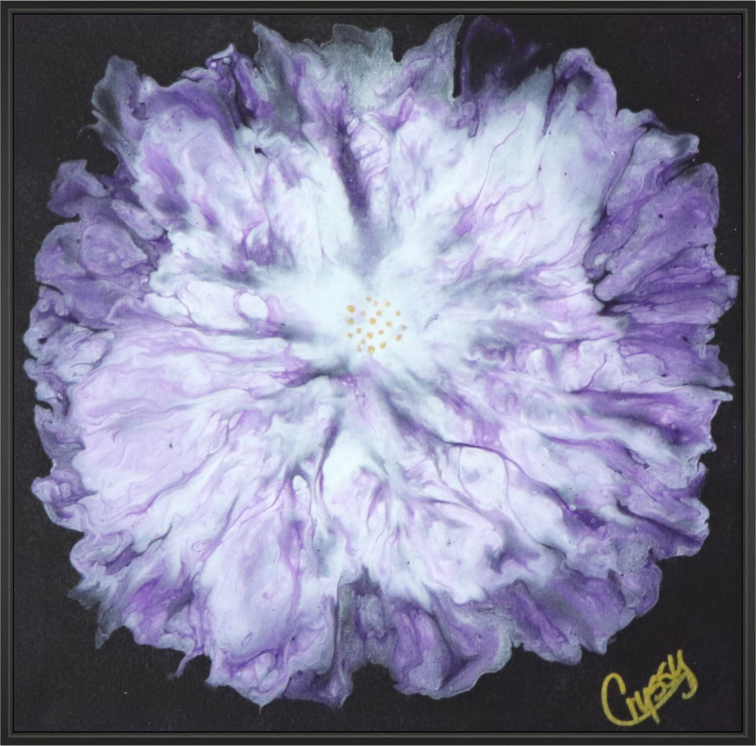 Main image Purple Paisley - Original Acrylic Dutch Pour Painting