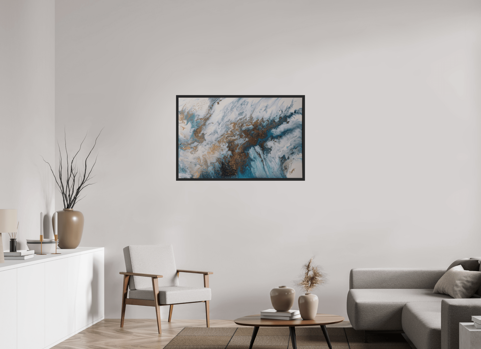 Seascape Canvas - Original Acrylic Ocean Painting - The Living Abstract