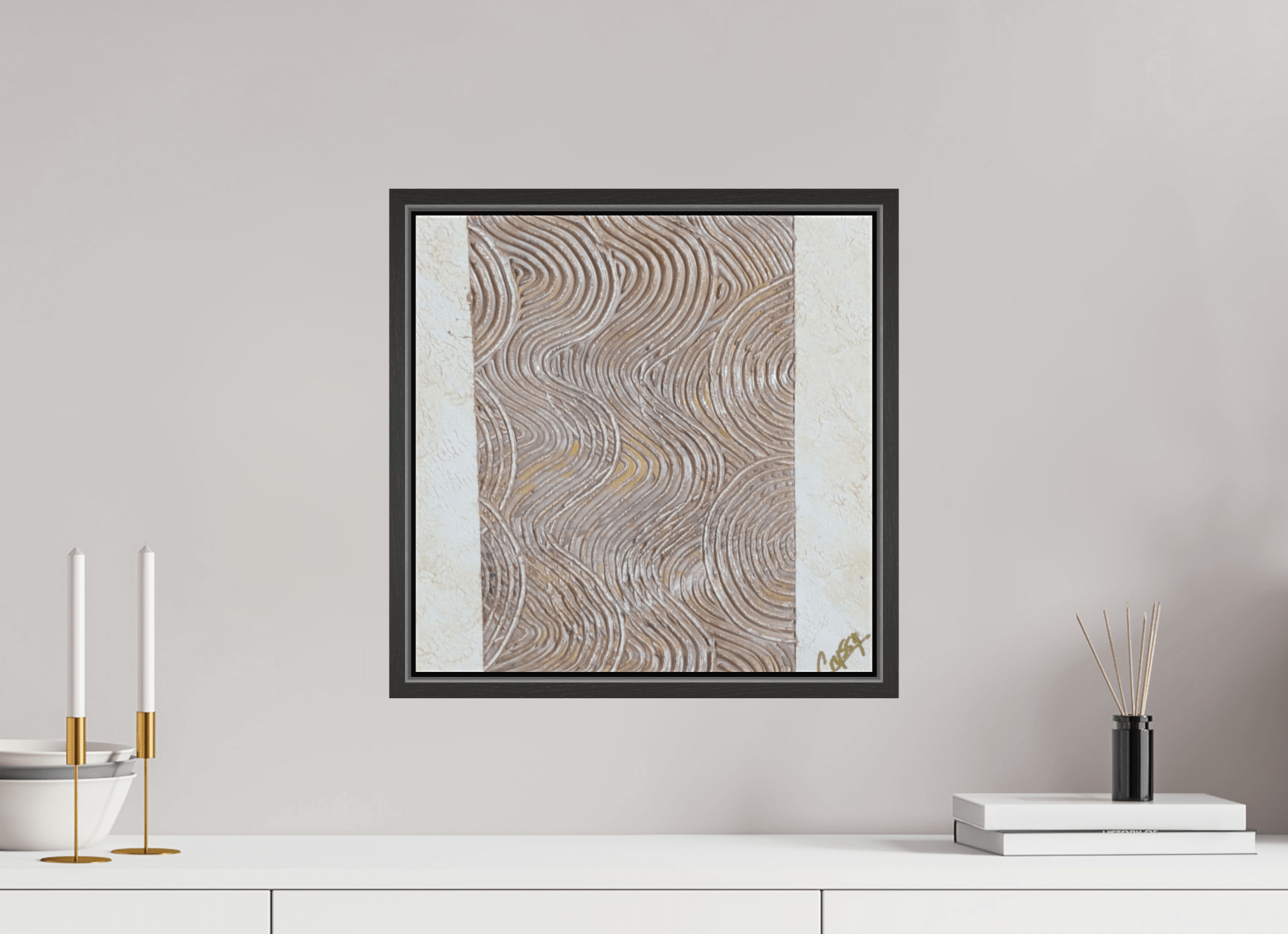 Mocha Tide - Original Textured Painting - The Living Abstract