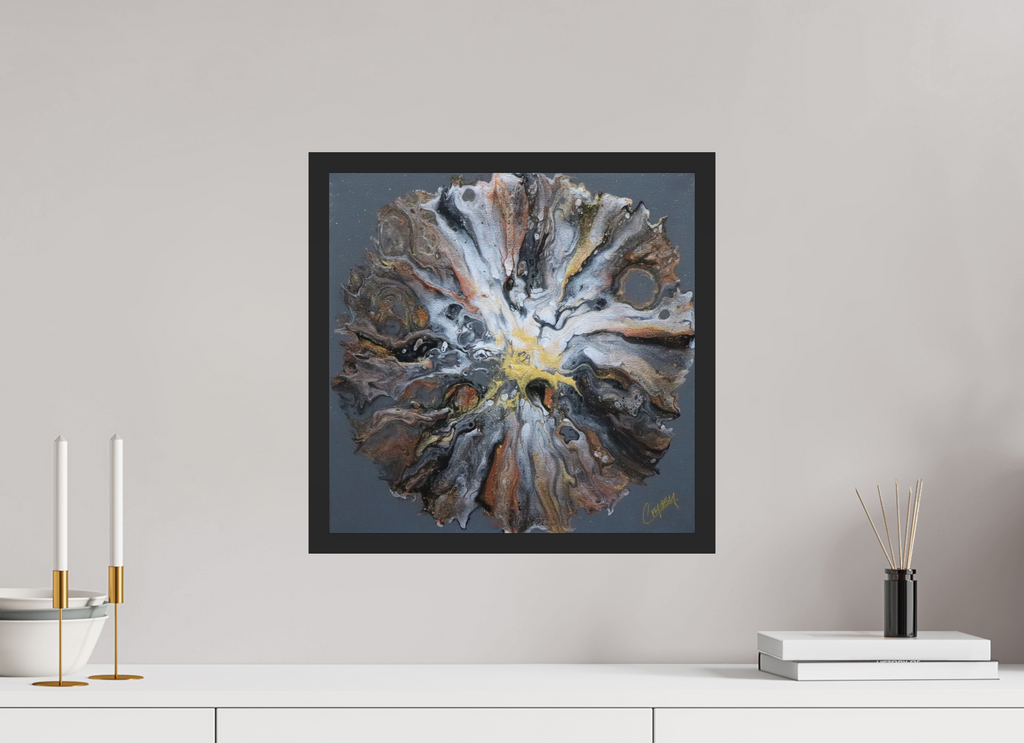 16.2 x 16″, *Photo Print Under Acrylic Glass Black Matte Frame copper Bloom