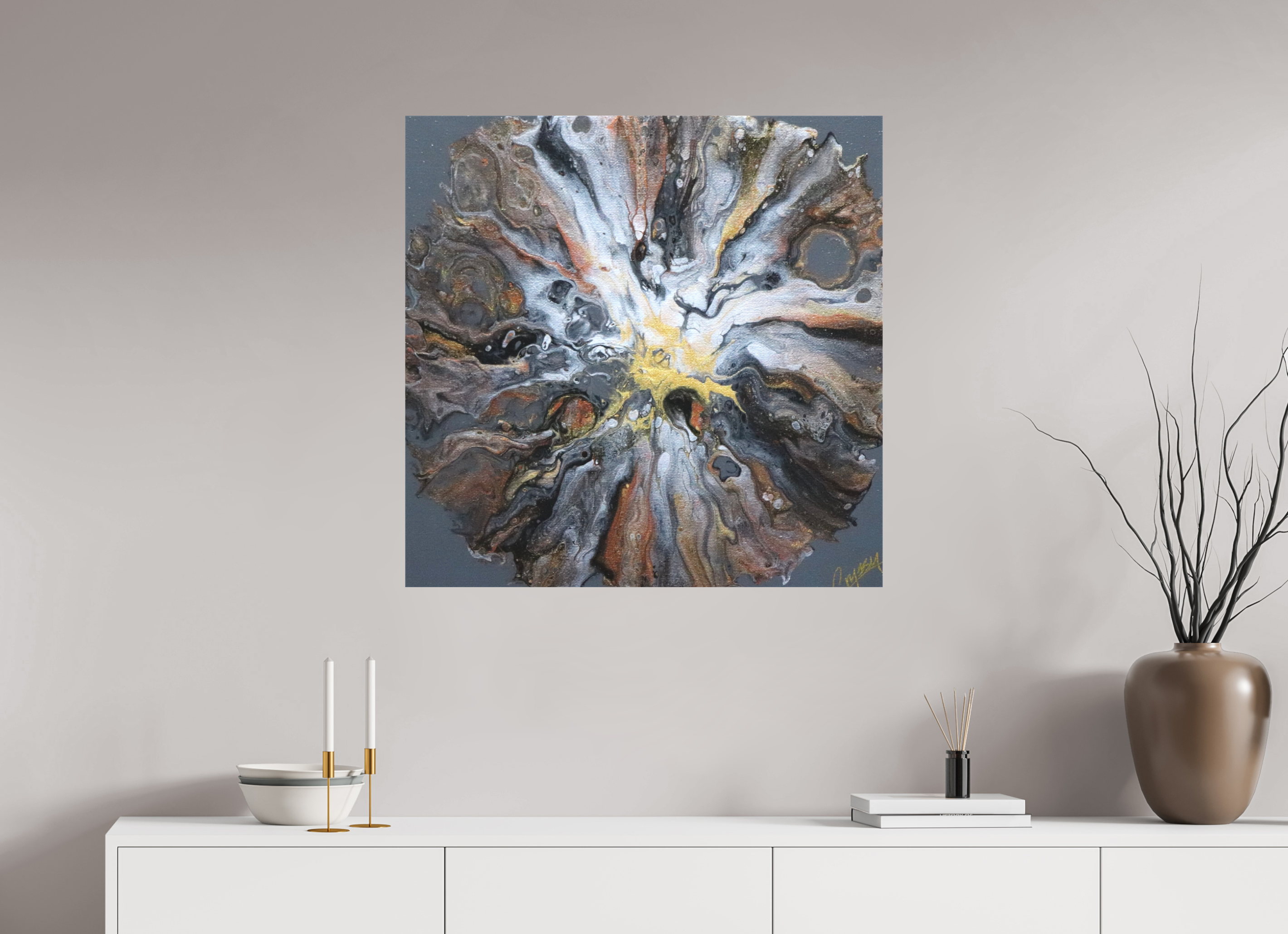 31.4 x 31″, *1.25" Matte Canvas No Frame copper Bloom
